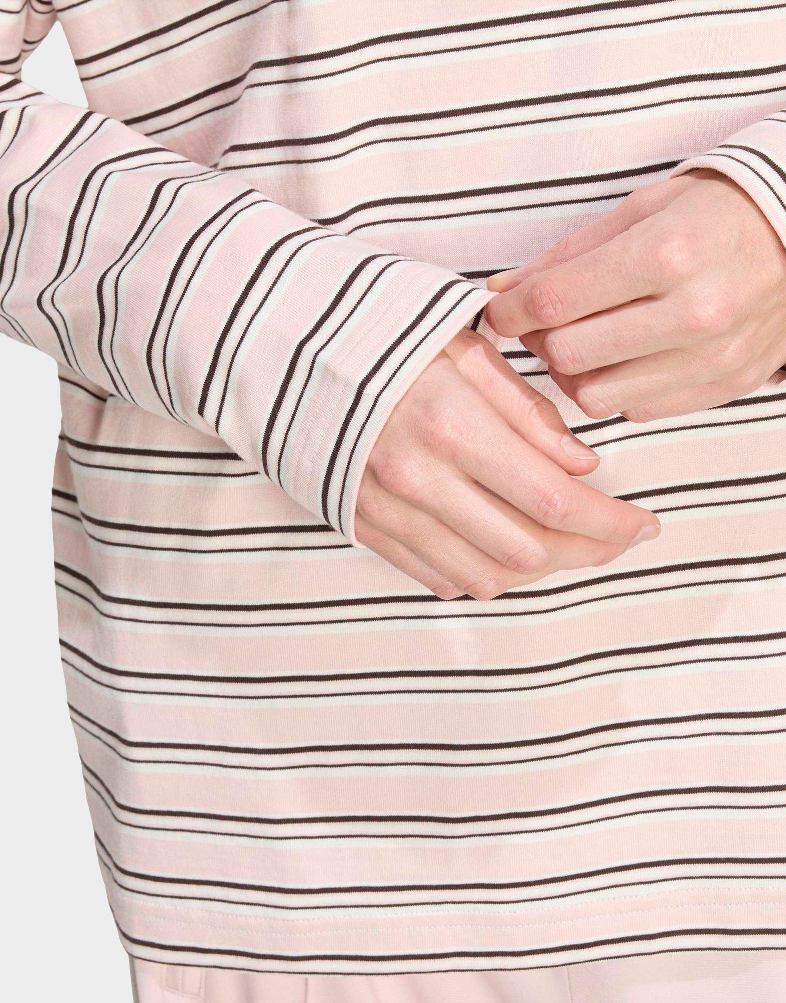 adidas Stripe Long Sleeve Polo Shirt