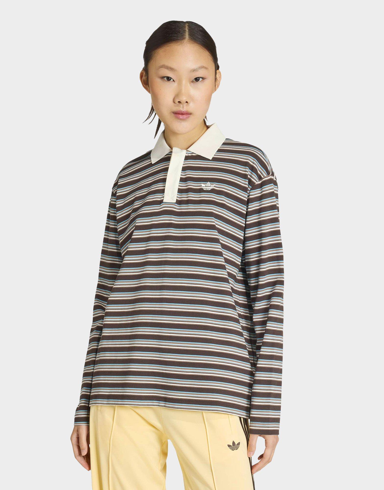 adidas Originals Stripe Long Sleeve Polo Shirt