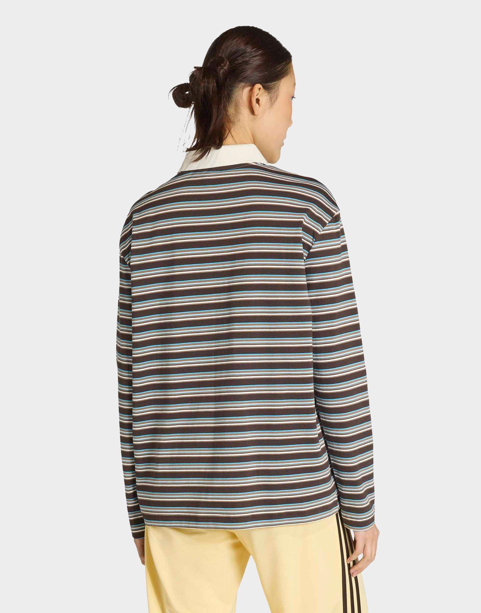 adidas Originals Stripe Long Sleeve Polo Shirt
