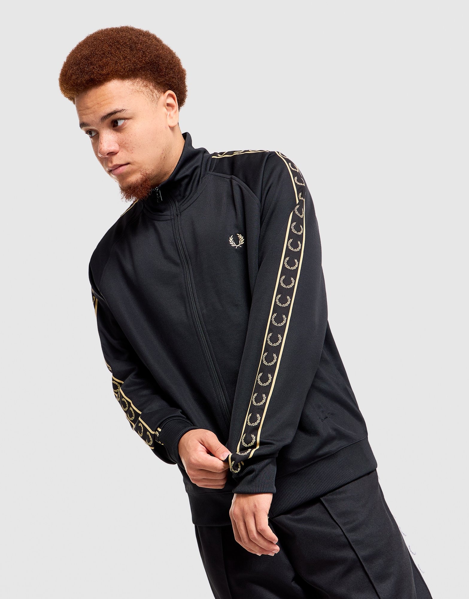 Black Fred Perry Full Zip Track Top - JD Sports Australia