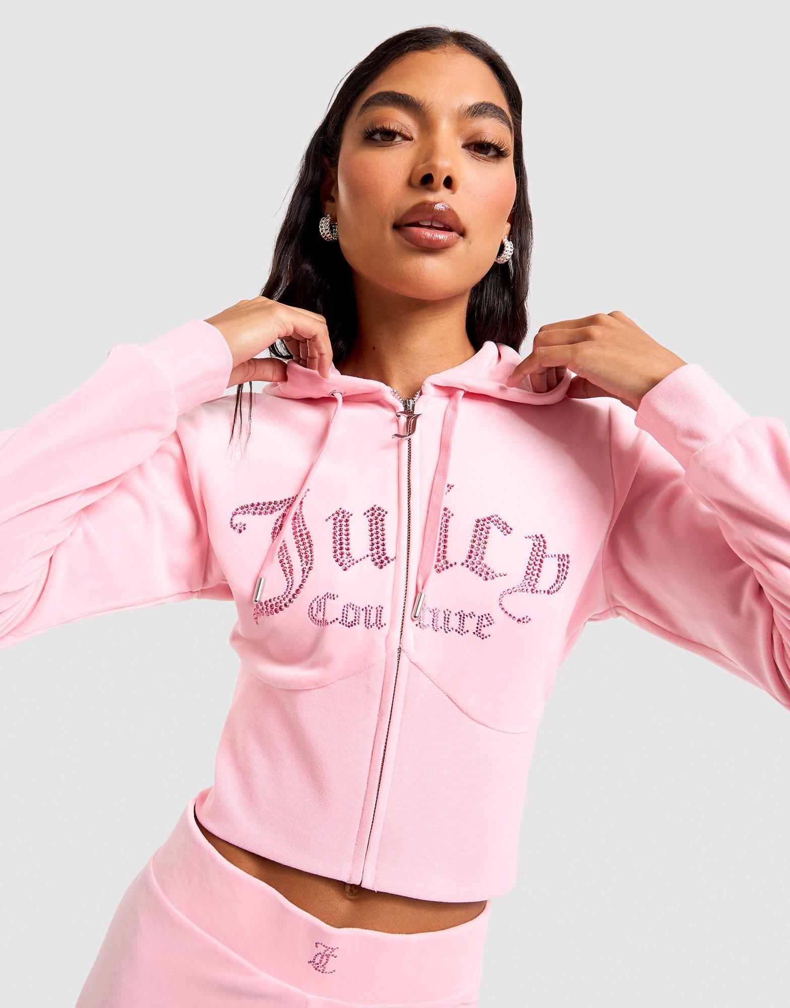 JUICY COUTURE Corset Velour Full Zip Hoodie