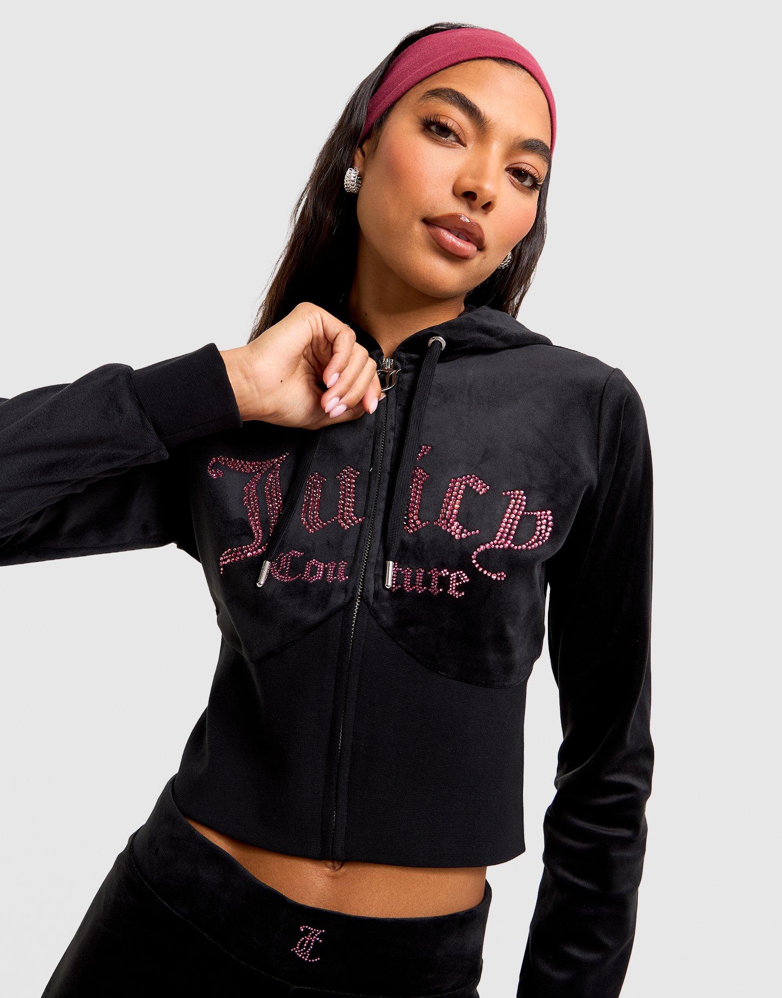 JUICY COUTURE Corset Velour Full Zip Hoodie