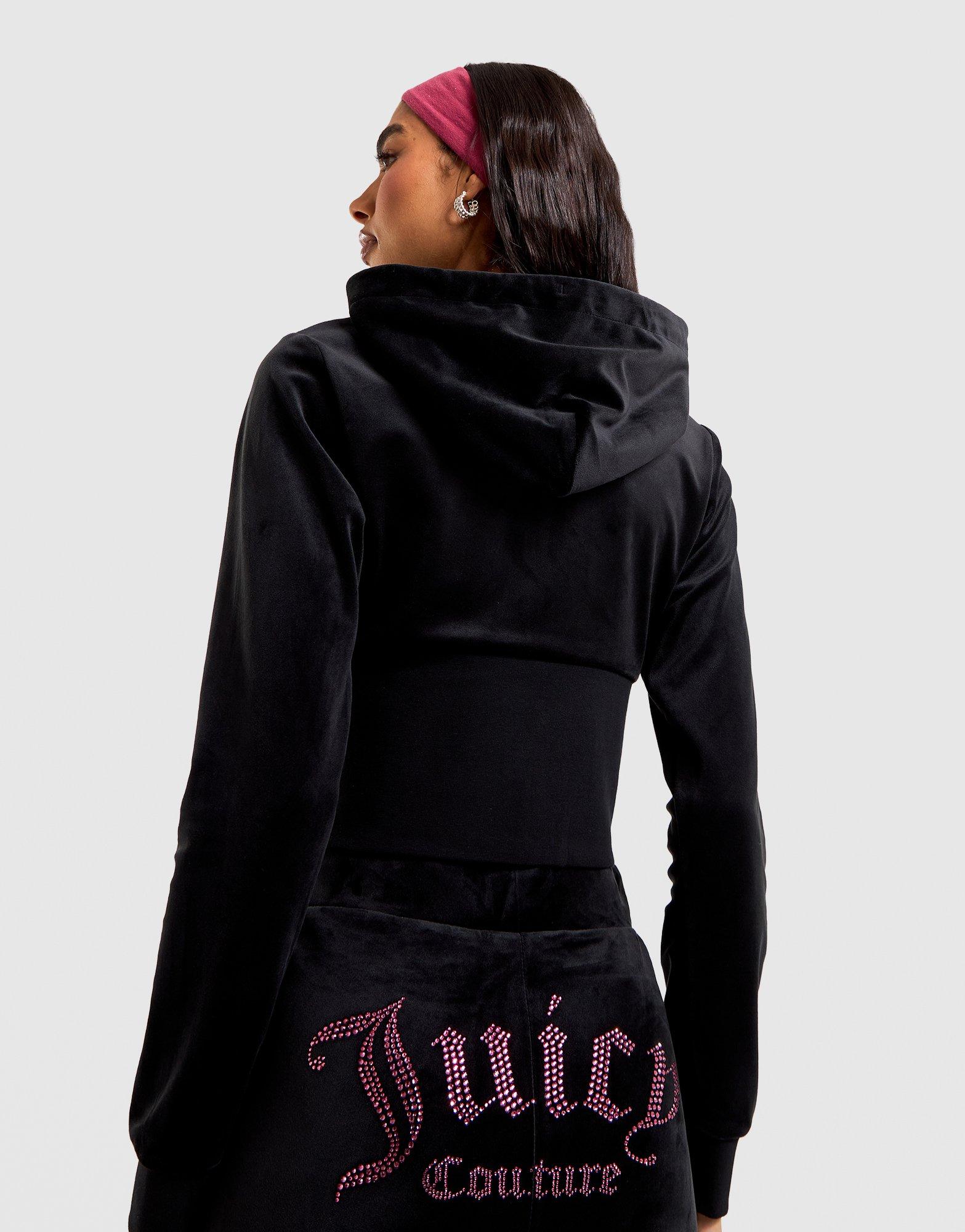 JUICY COUTURE Corset Velour Full Zip Hoodie