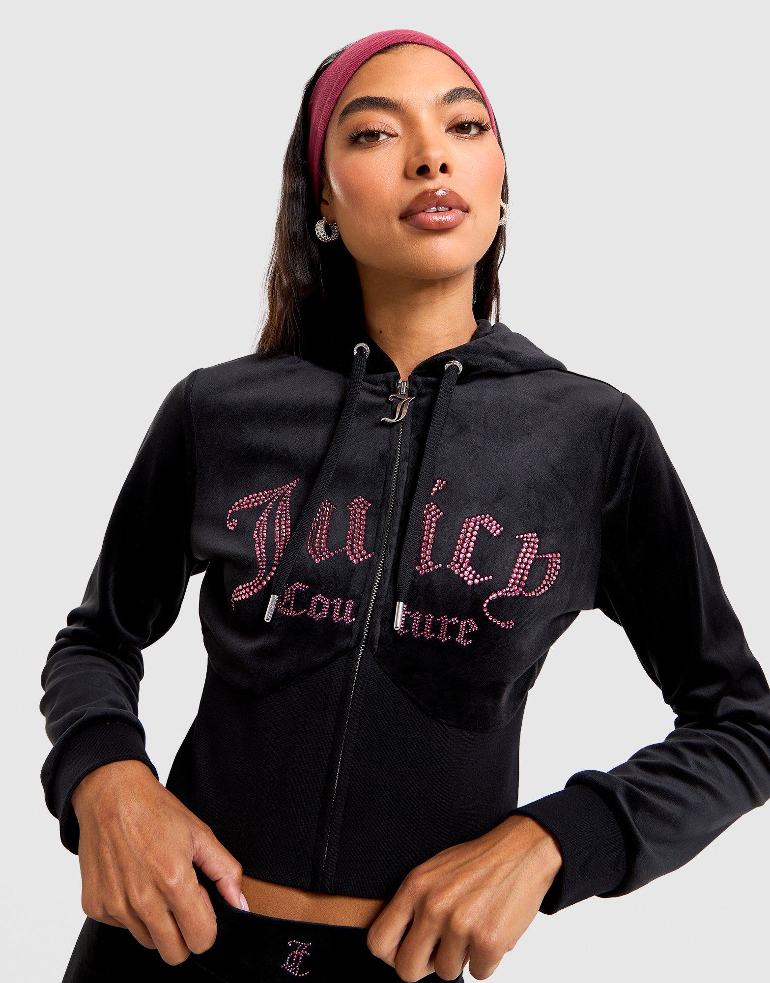 JUICY COUTURE Corset Velour Full Zip Hoodie