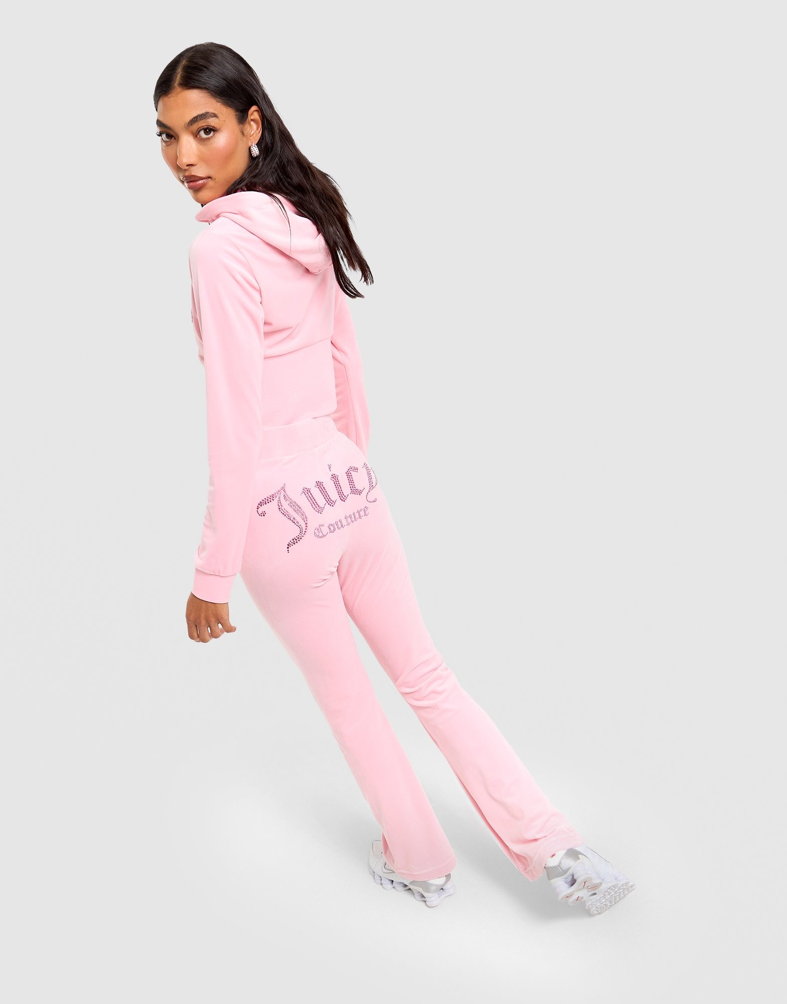 Pink JUICY COUTURE Velour Flare Track Pants - JD Sports Australia