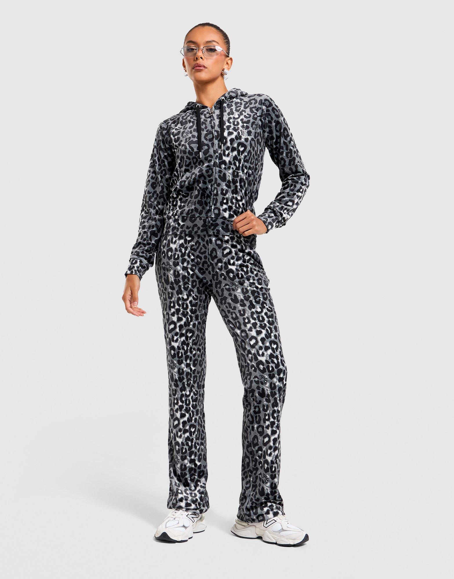 JUICY COUTURE Madi Leo All-Over Print Velour Hoodie