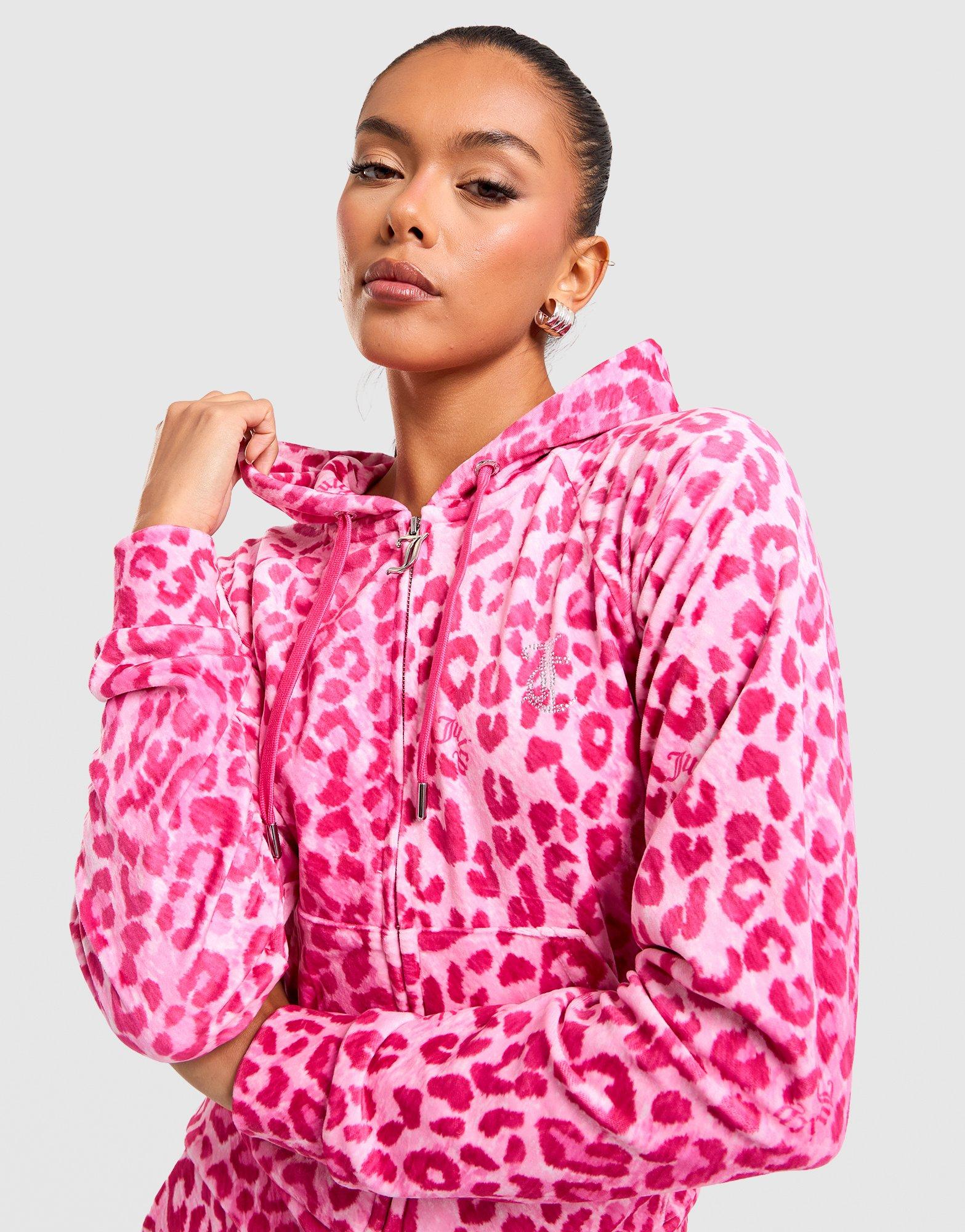 JUICY COUTURE Madi Leo All-Over Print Velour Hoodie