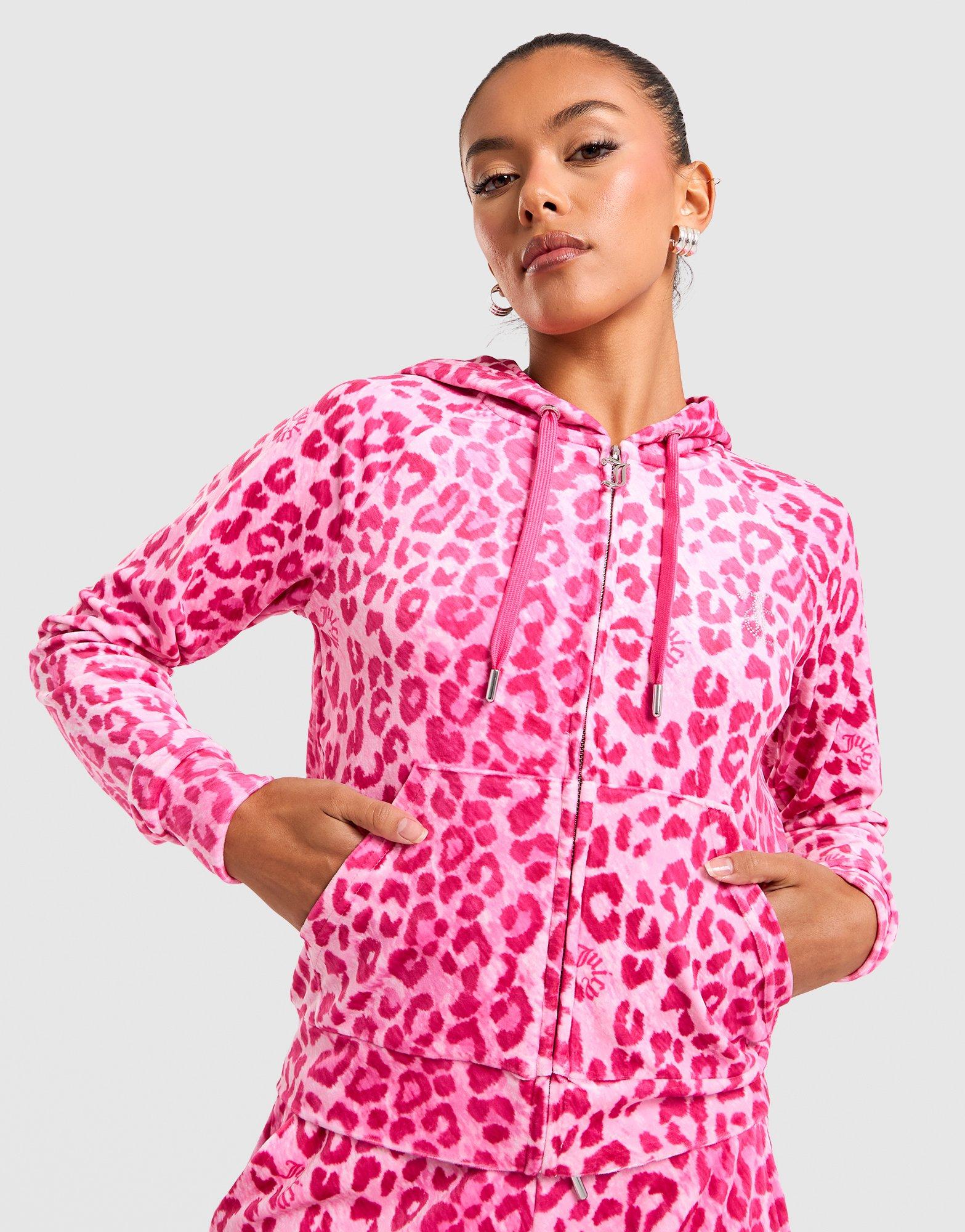JUICY COUTURE Madi Leo All-Over Print Velour Hoodie