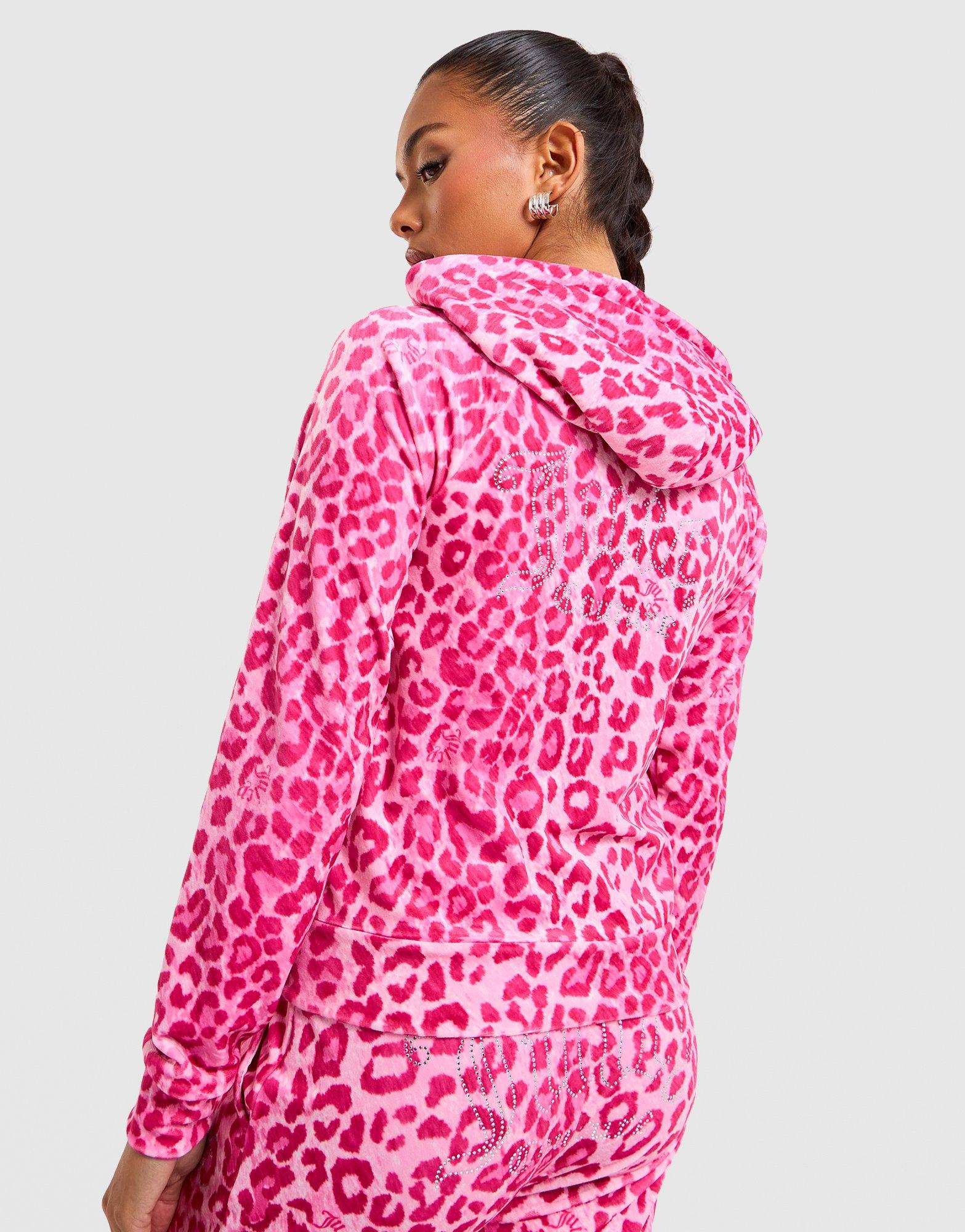 JUICY COUTURE Madi Leo All-Over Print Velour Hoodie