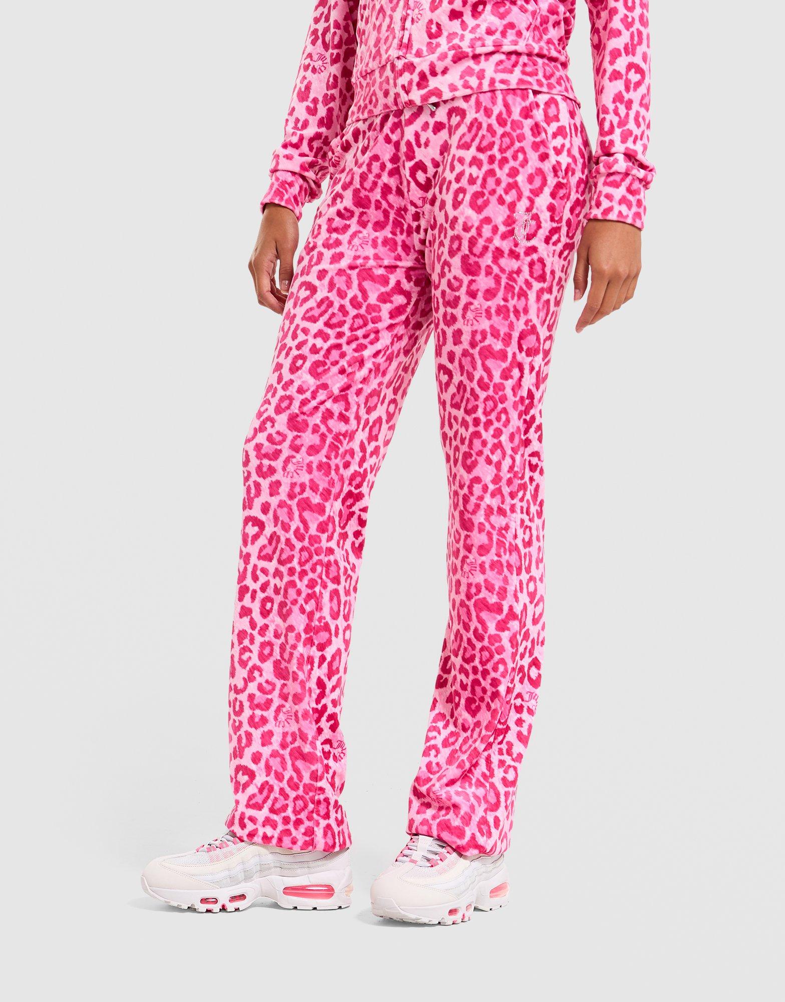 JUICY COUTURE Leopard Velour Track Pants