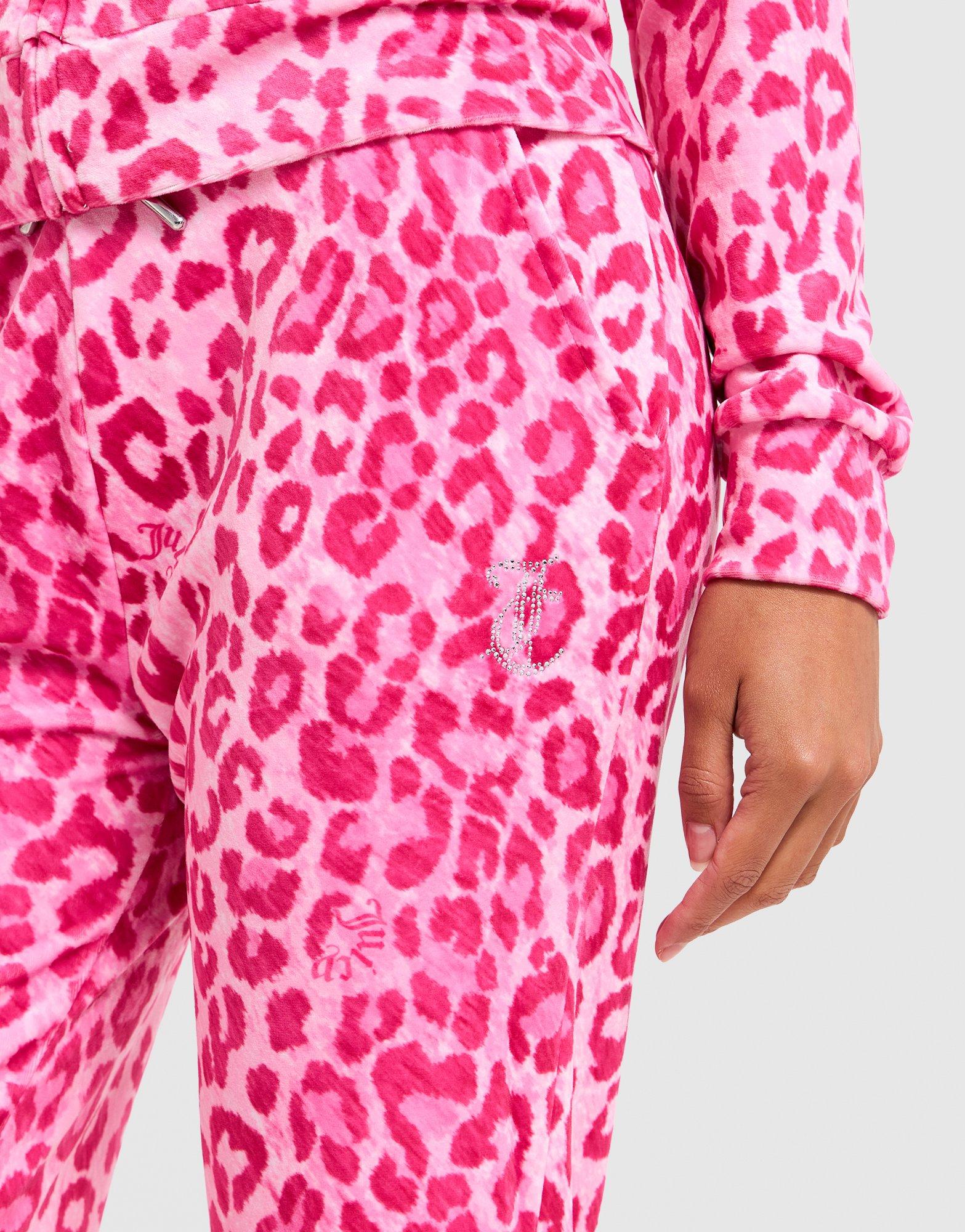 JUICY COUTURE Leopard Velour Track Pants