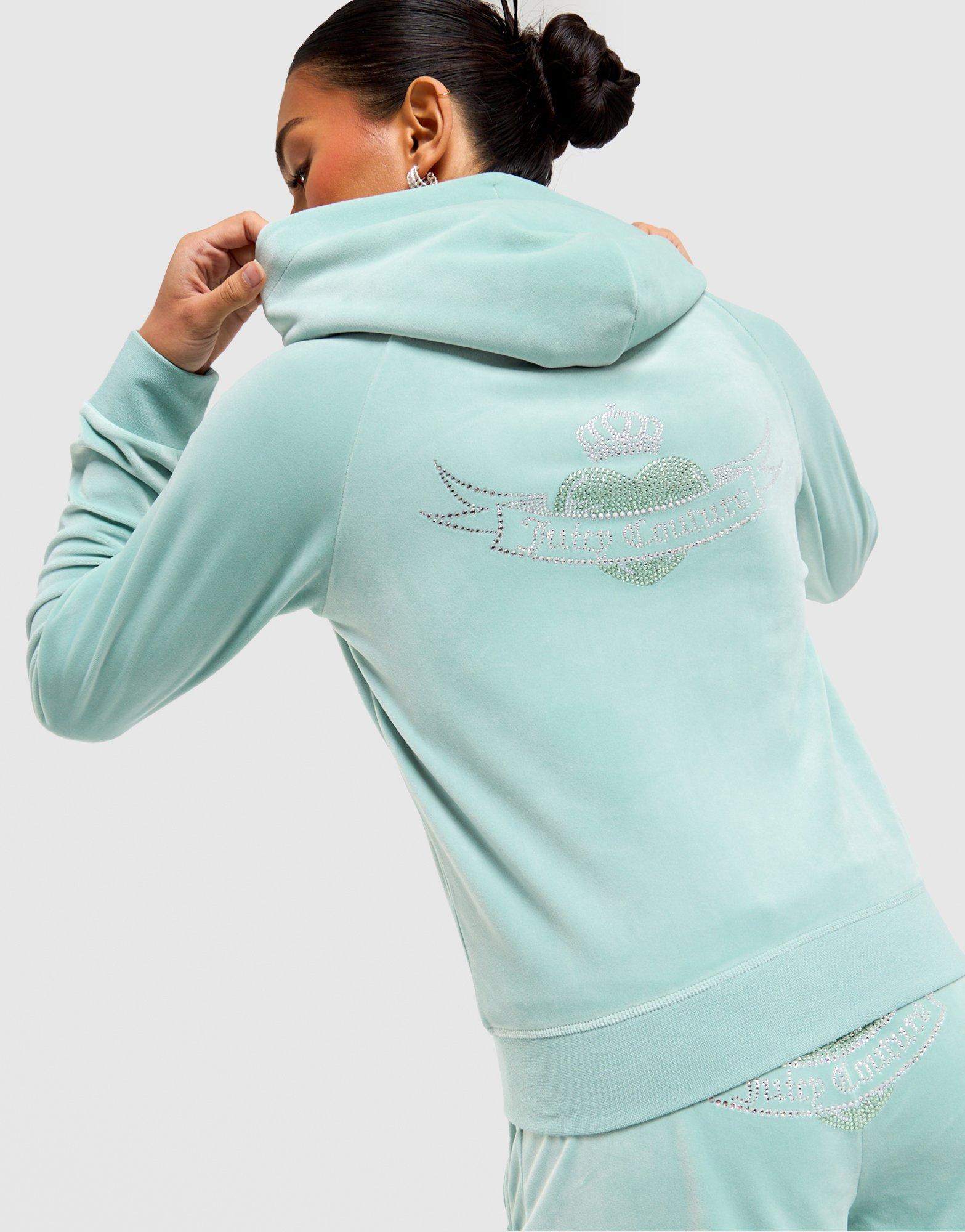 JUICY COUTURE Heart Velour Full Zip Hoodie