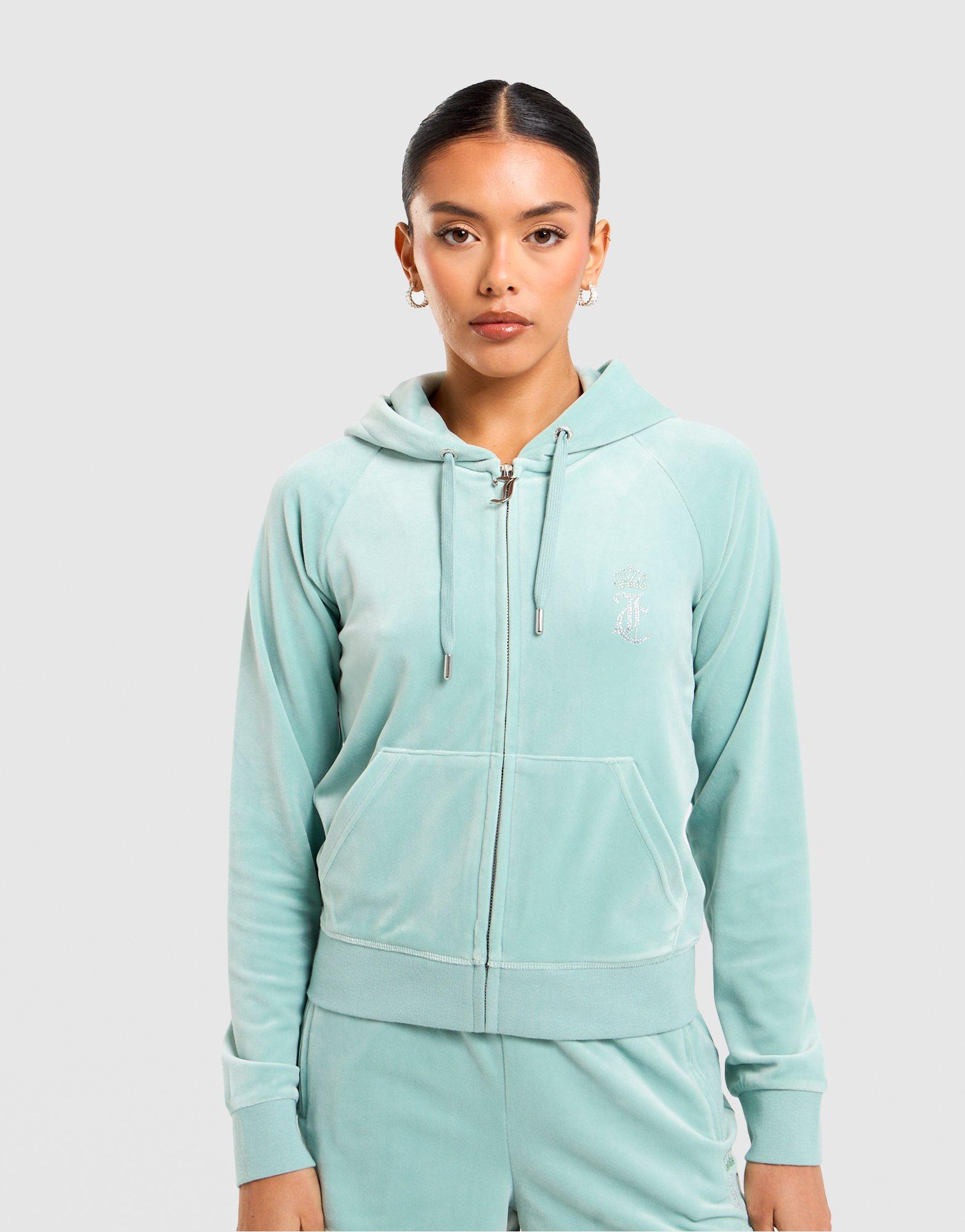 JUICY COUTURE Heart Velour Full Zip Hoodie