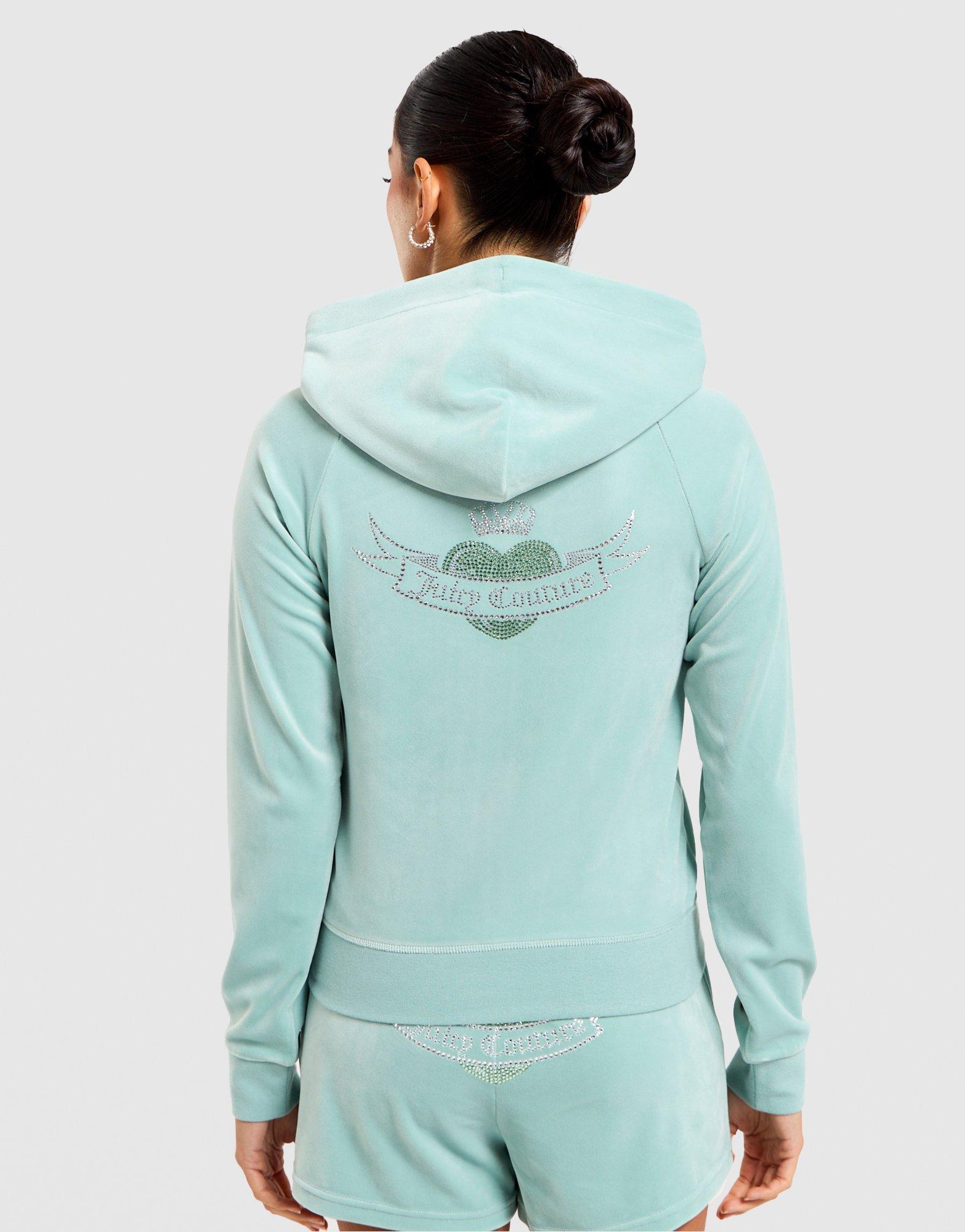 JUICY COUTURE Heart Velour Full Zip Hoodie