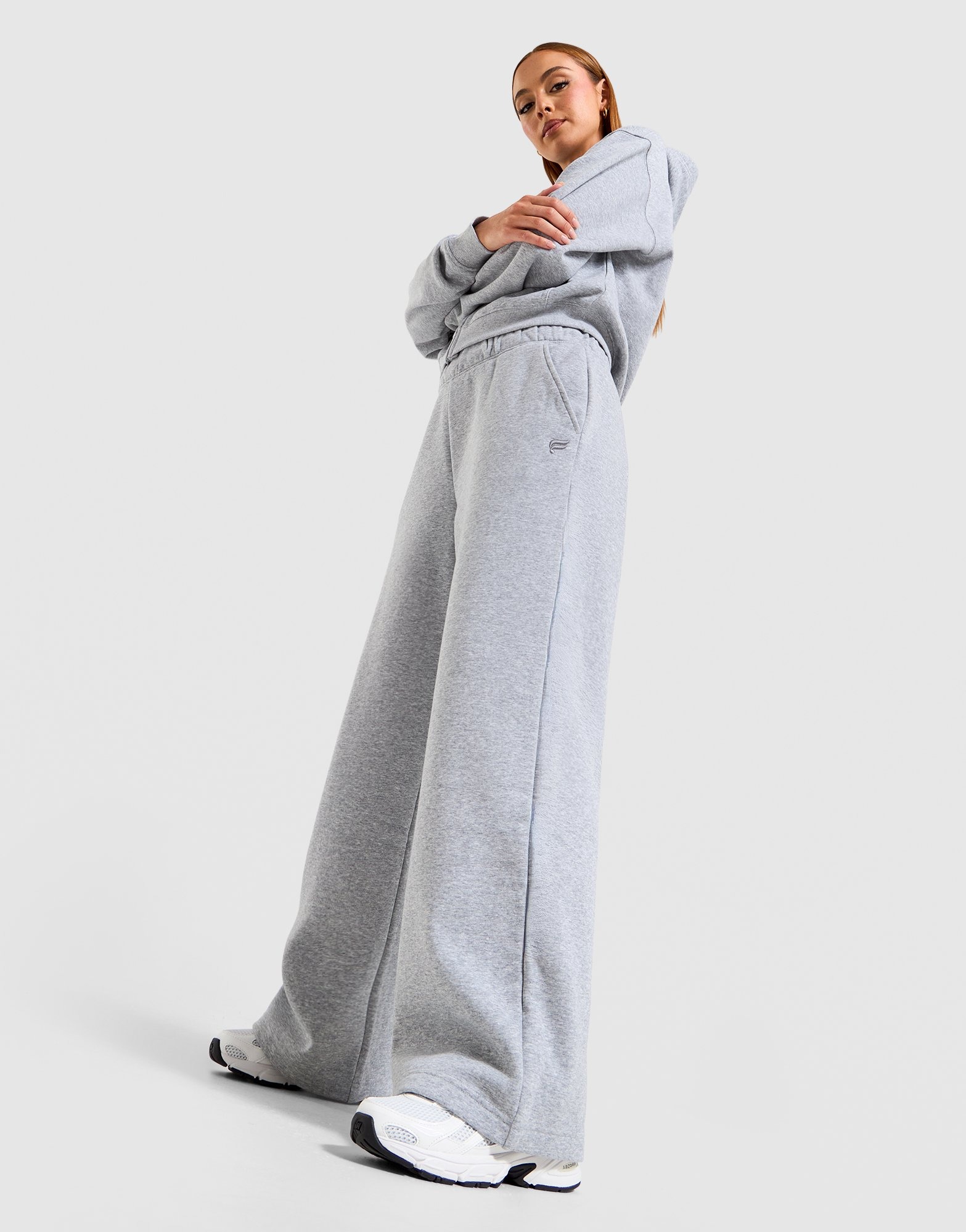 Grey FABLETICS Cozy Fleece Wide-Leg Track Pants - JD Sports Australia