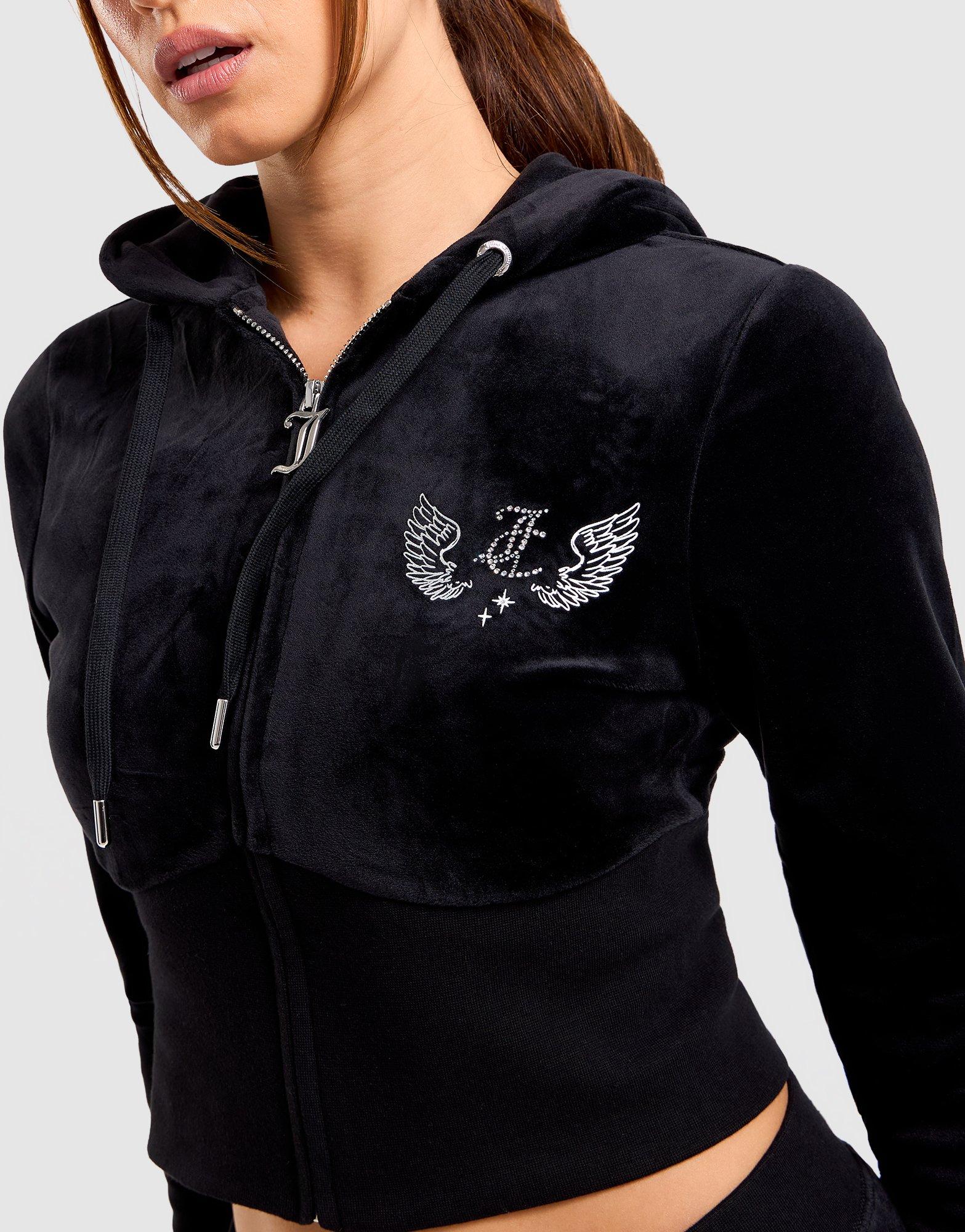 JUICY COUTURE Angel Corset Full-Zip Velour Hoodie