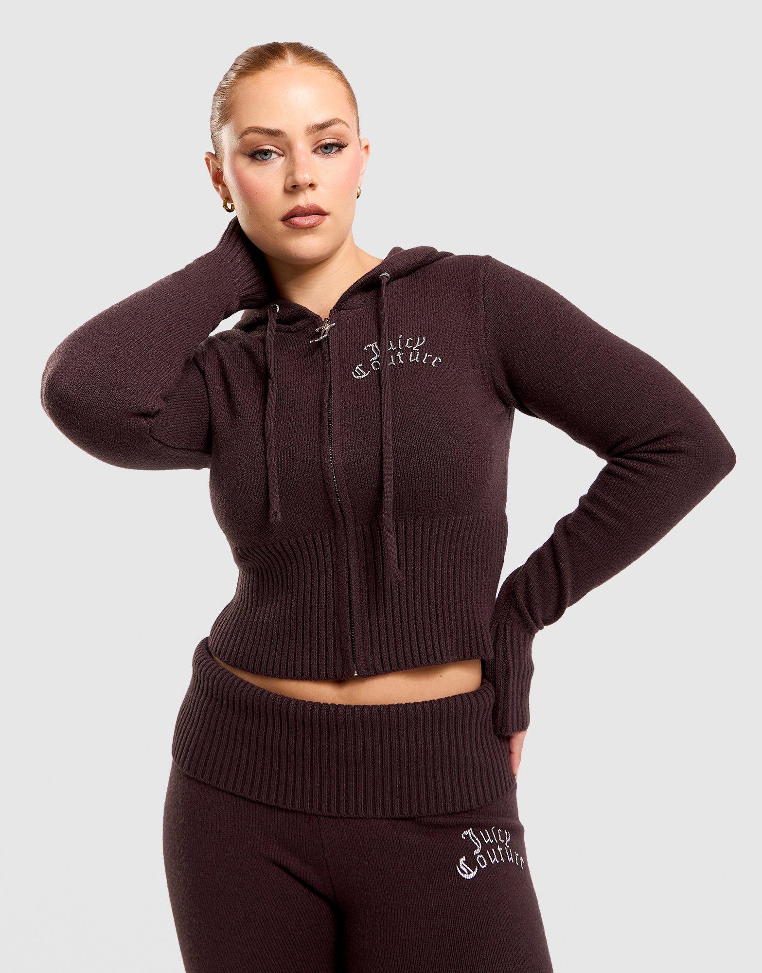 JUICY COUTURE Corset Knit Full-Zip Hoodie