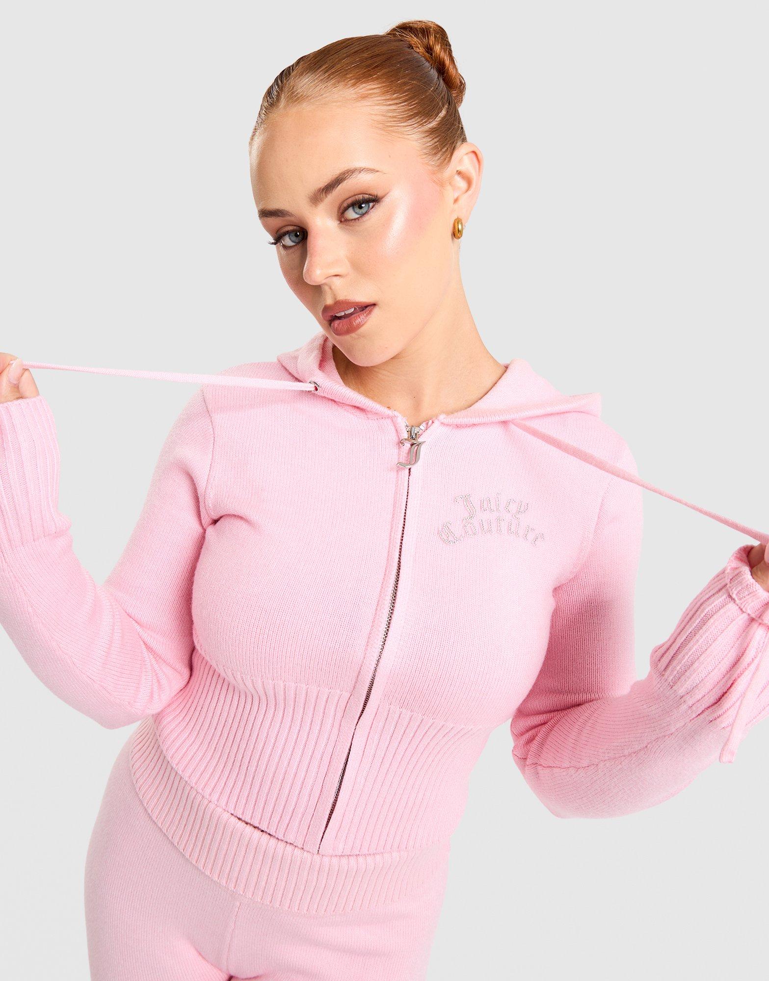 JUICY COUTURE Corset Knit Full-Zip Hoodie