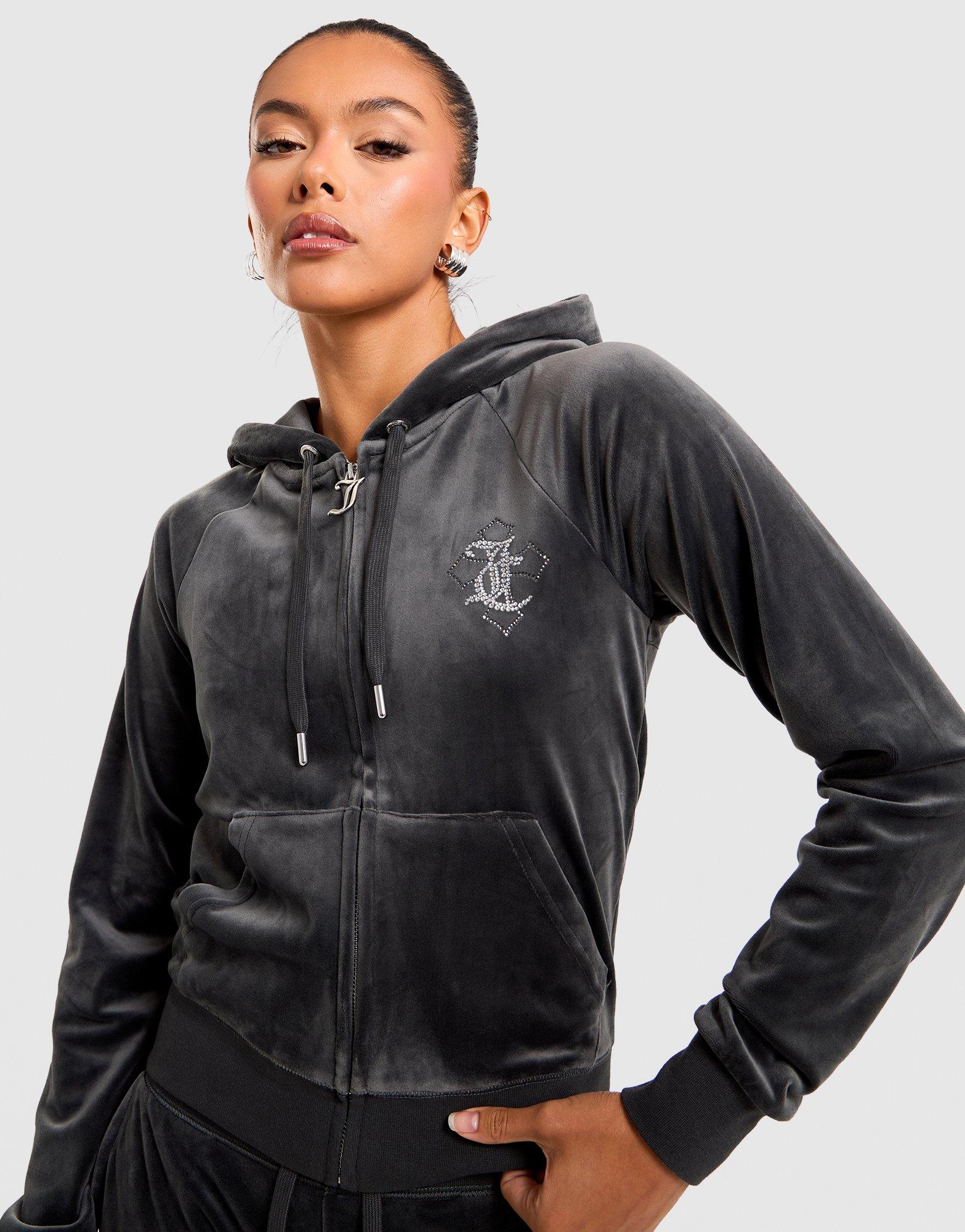 JUICY COUTURE Madi Cross Velour Hoodie