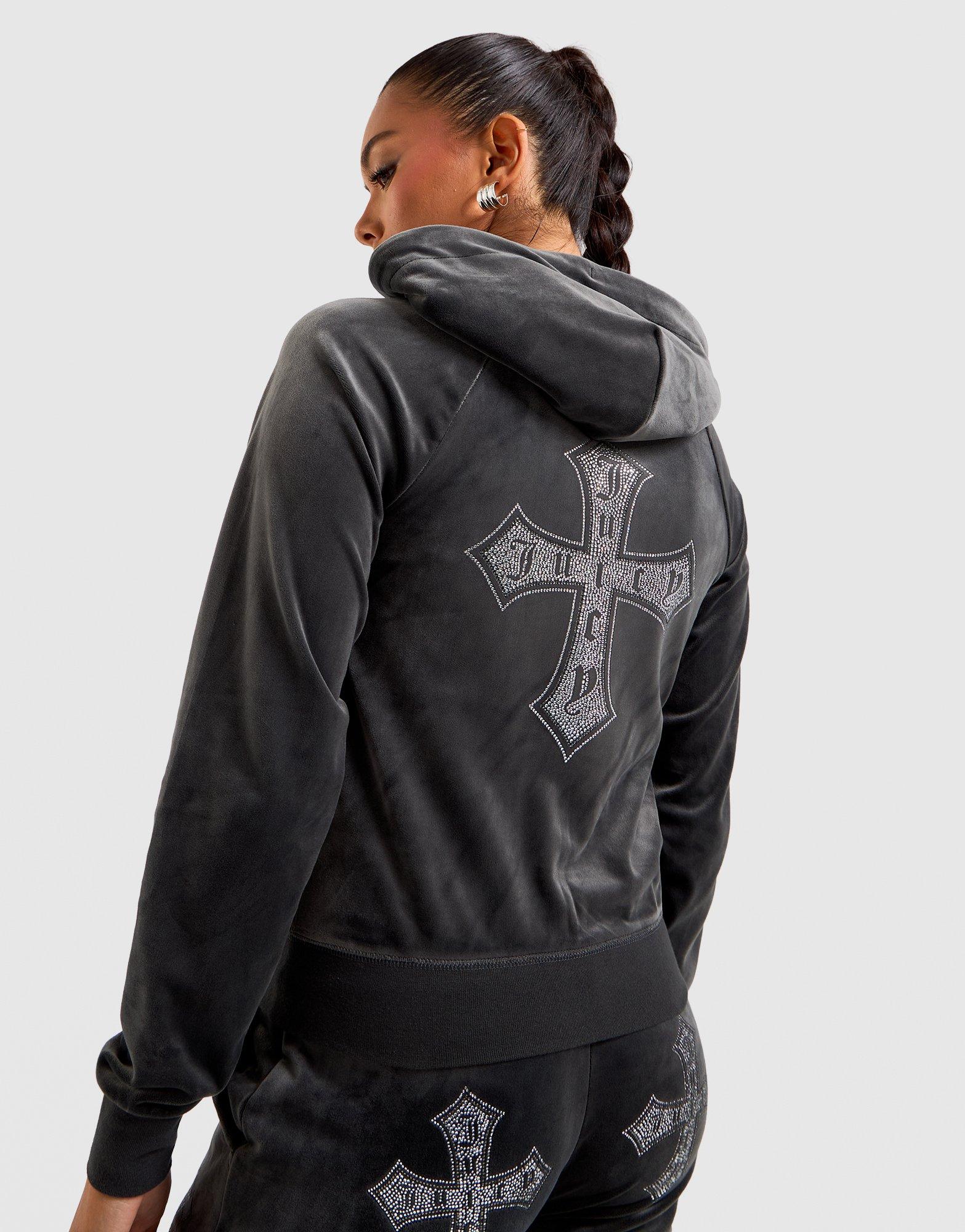 JUICY COUTURE Madi Cross Velour Hoodie