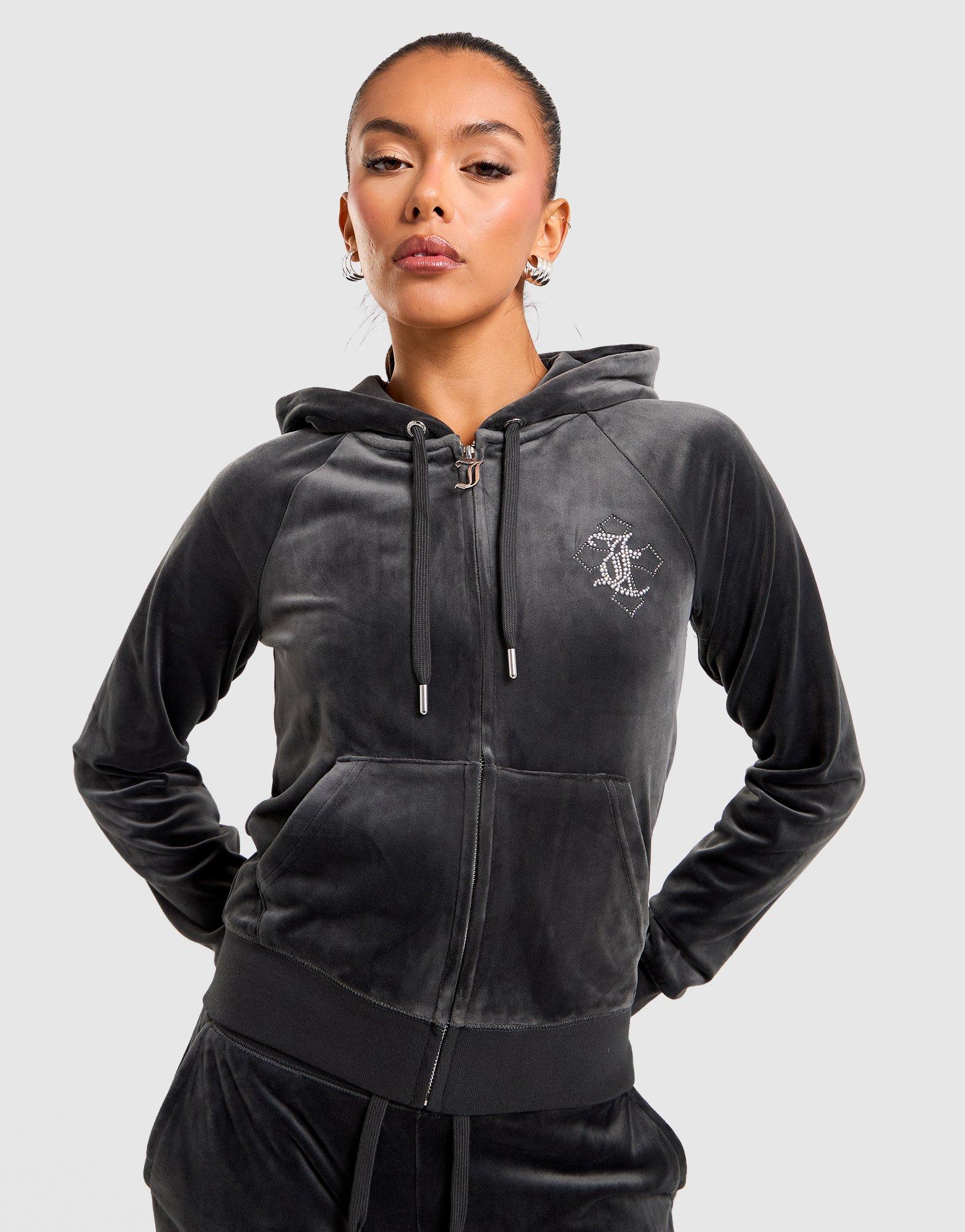 JUICY COUTURE Madi Cross Velour Hoodie