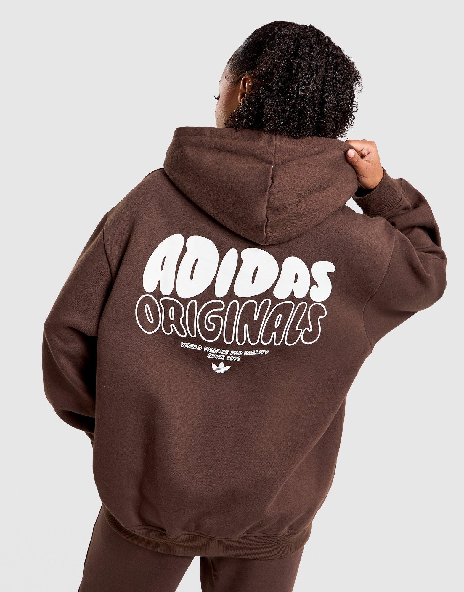 Brown adidas Originals Wave Oversized Hoodie - JD Sports Australia