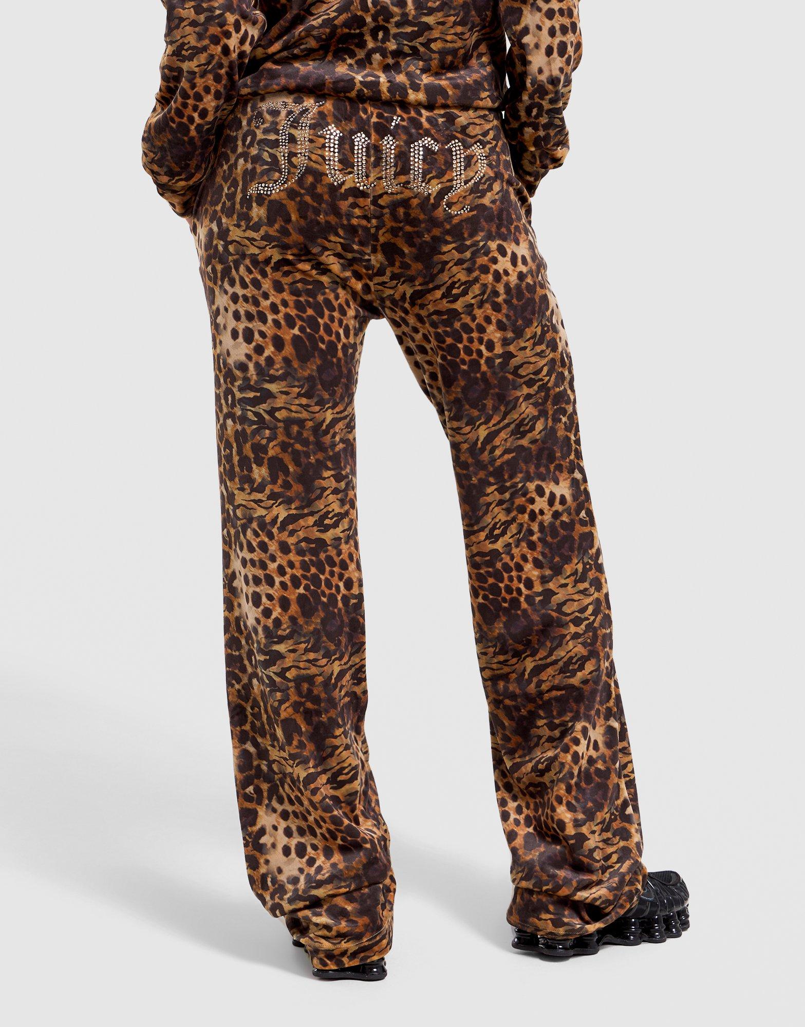 JUICY COUTURE Velour Leopard Track Pants