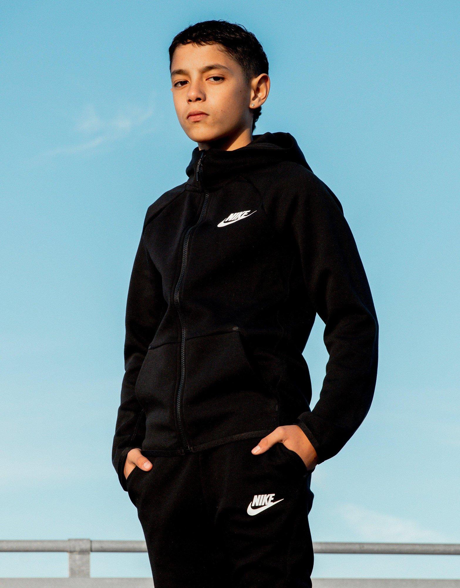 nike tech poly full zip hoodie junior