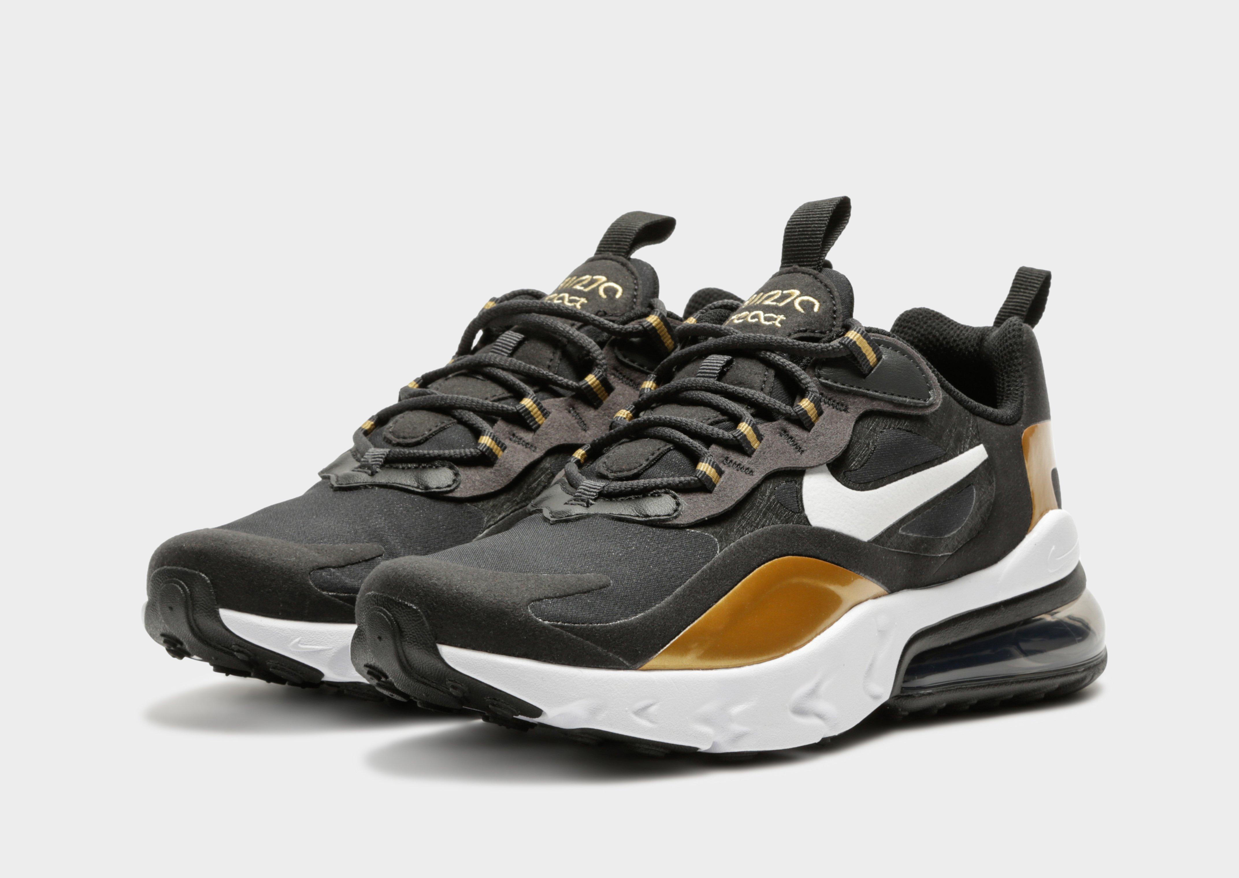 black and gold nike 270 react