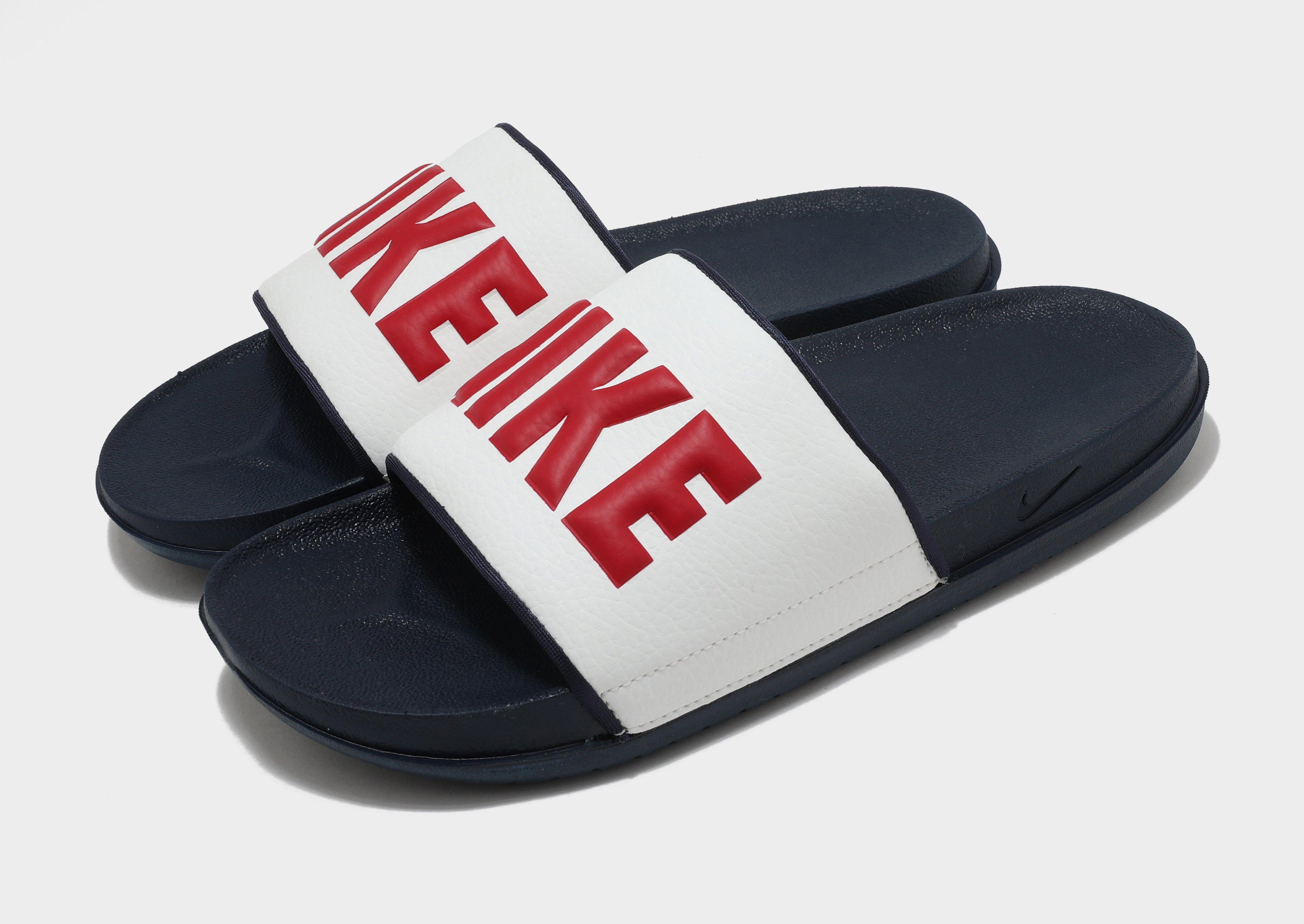 White nike slides two strap sale