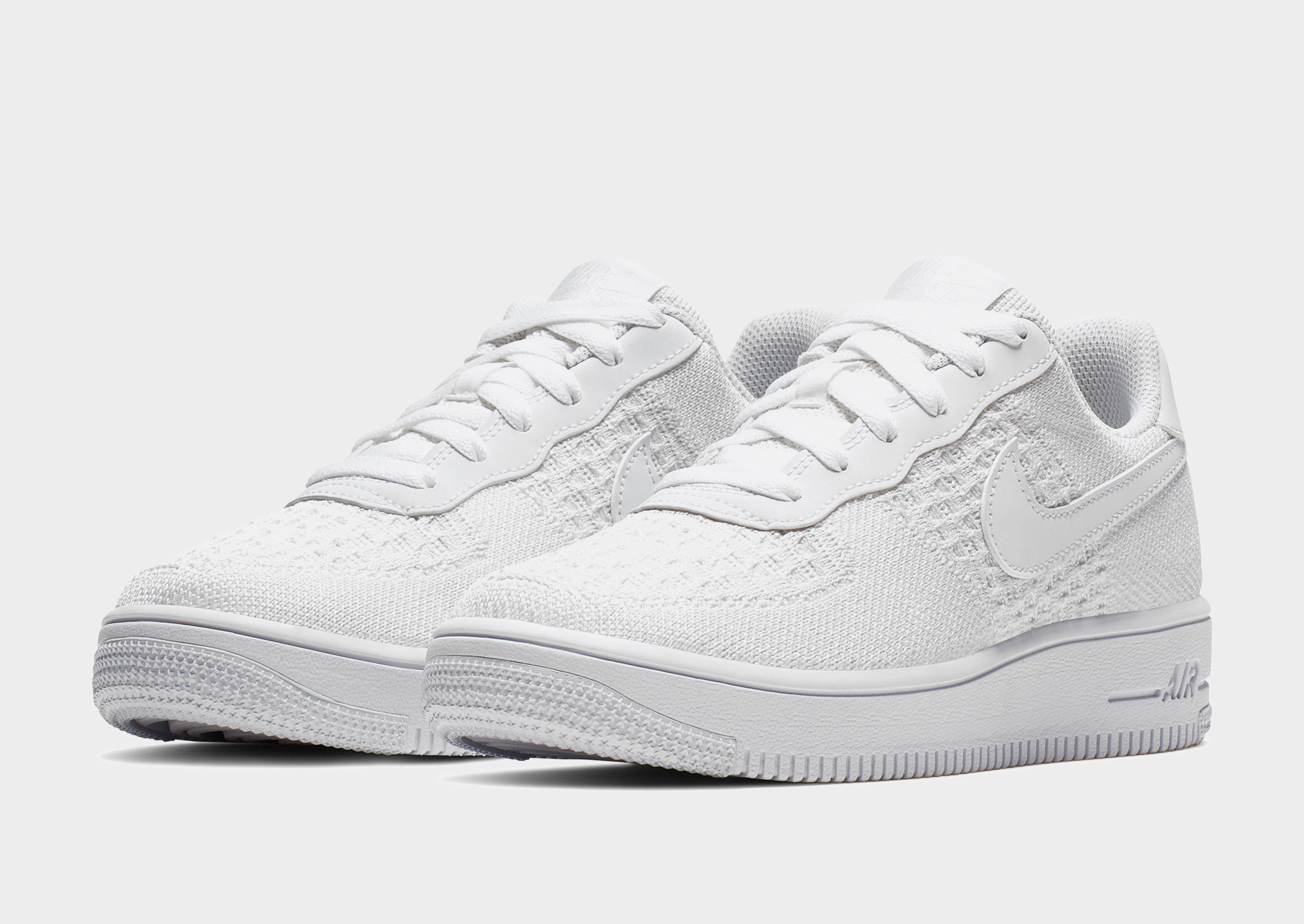 White Nike Air Force 1 Flyknit 2.0 