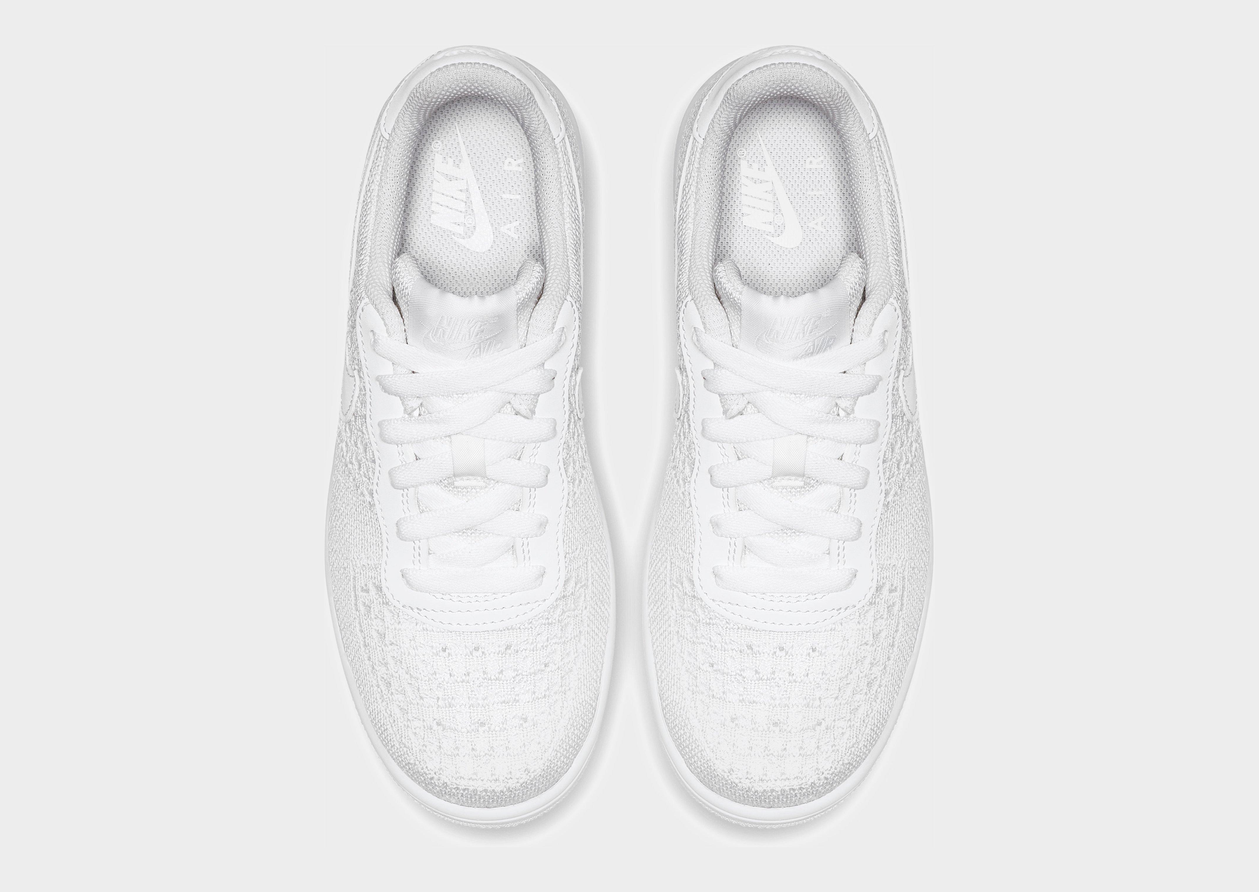 nike air force flyknit white junior