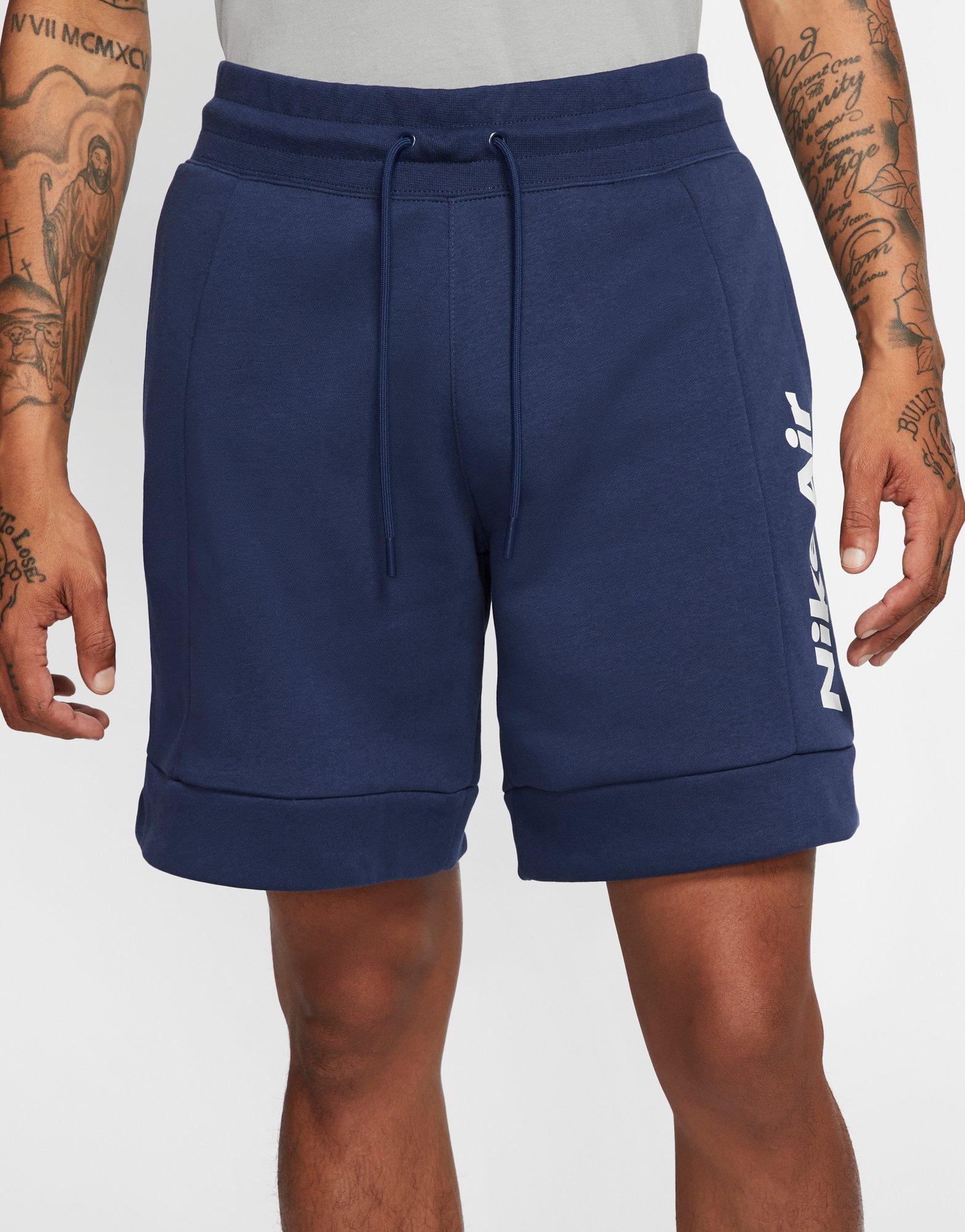 blue nike fleece shorts