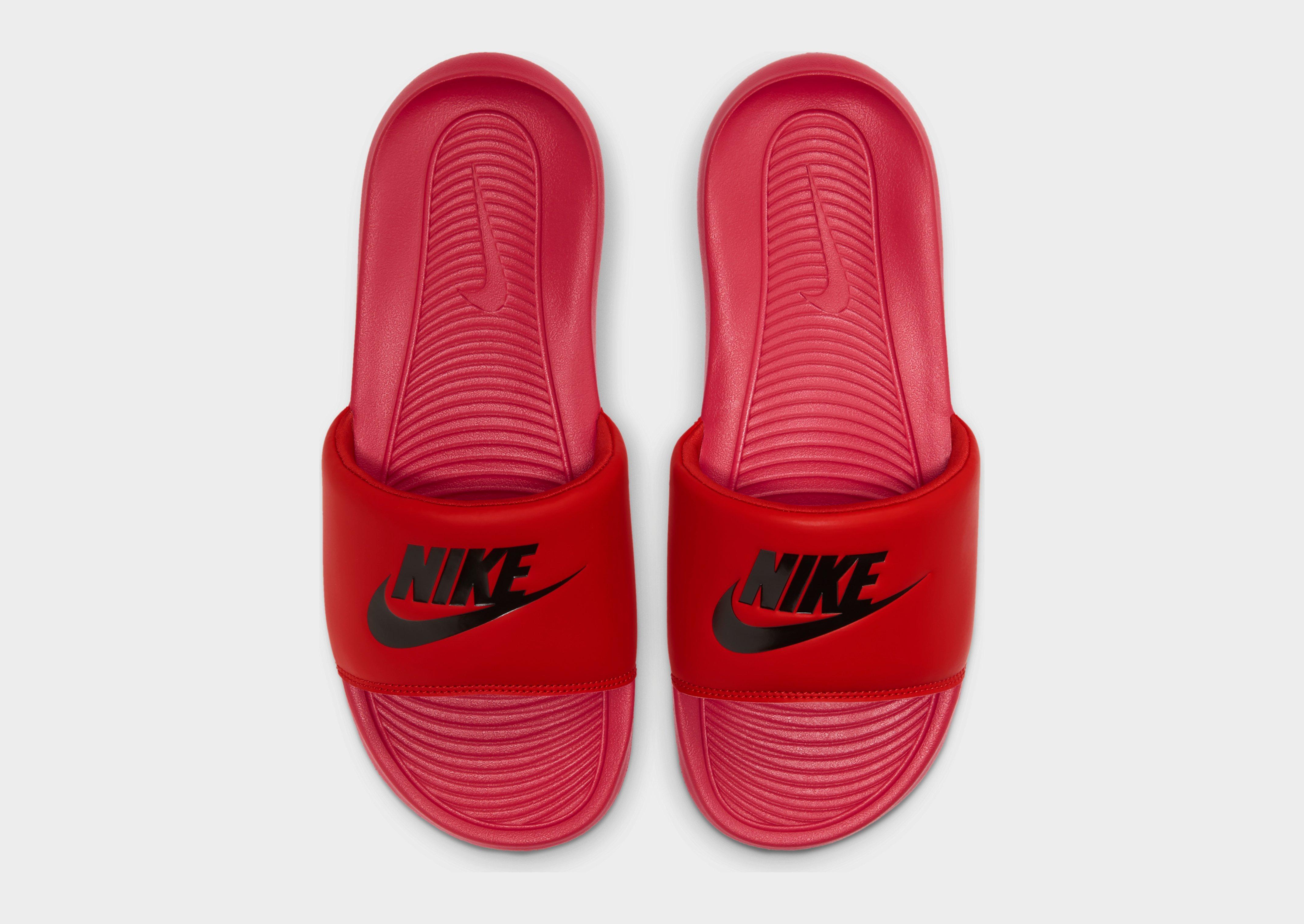 nike red rose slides