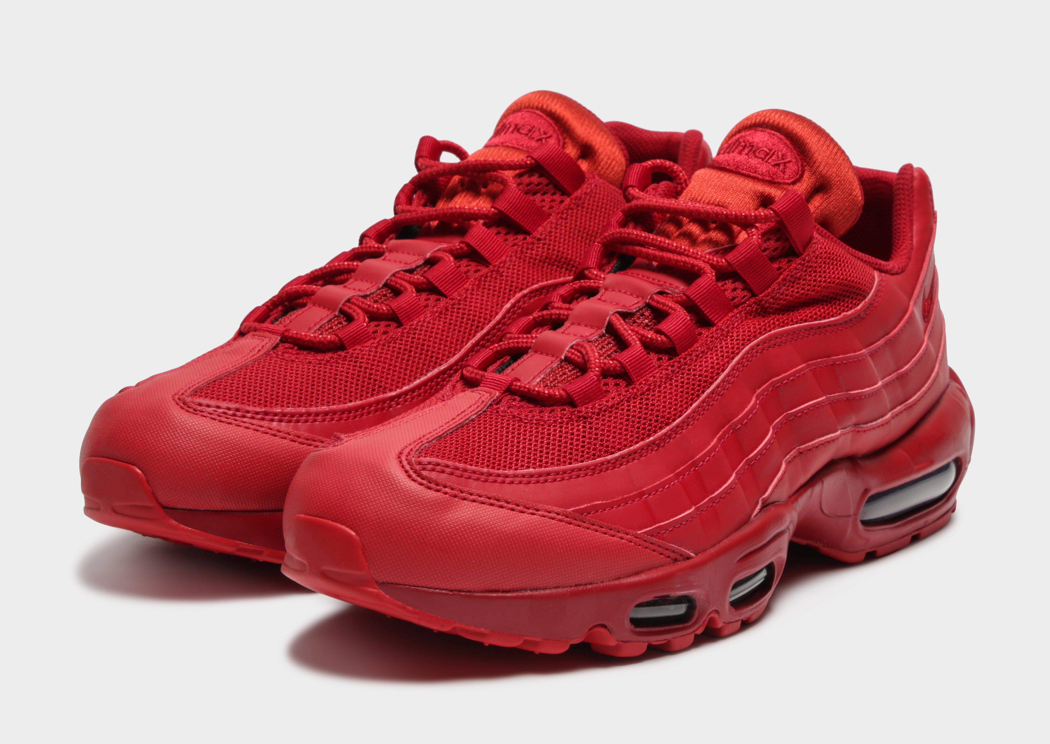 all red nike 95