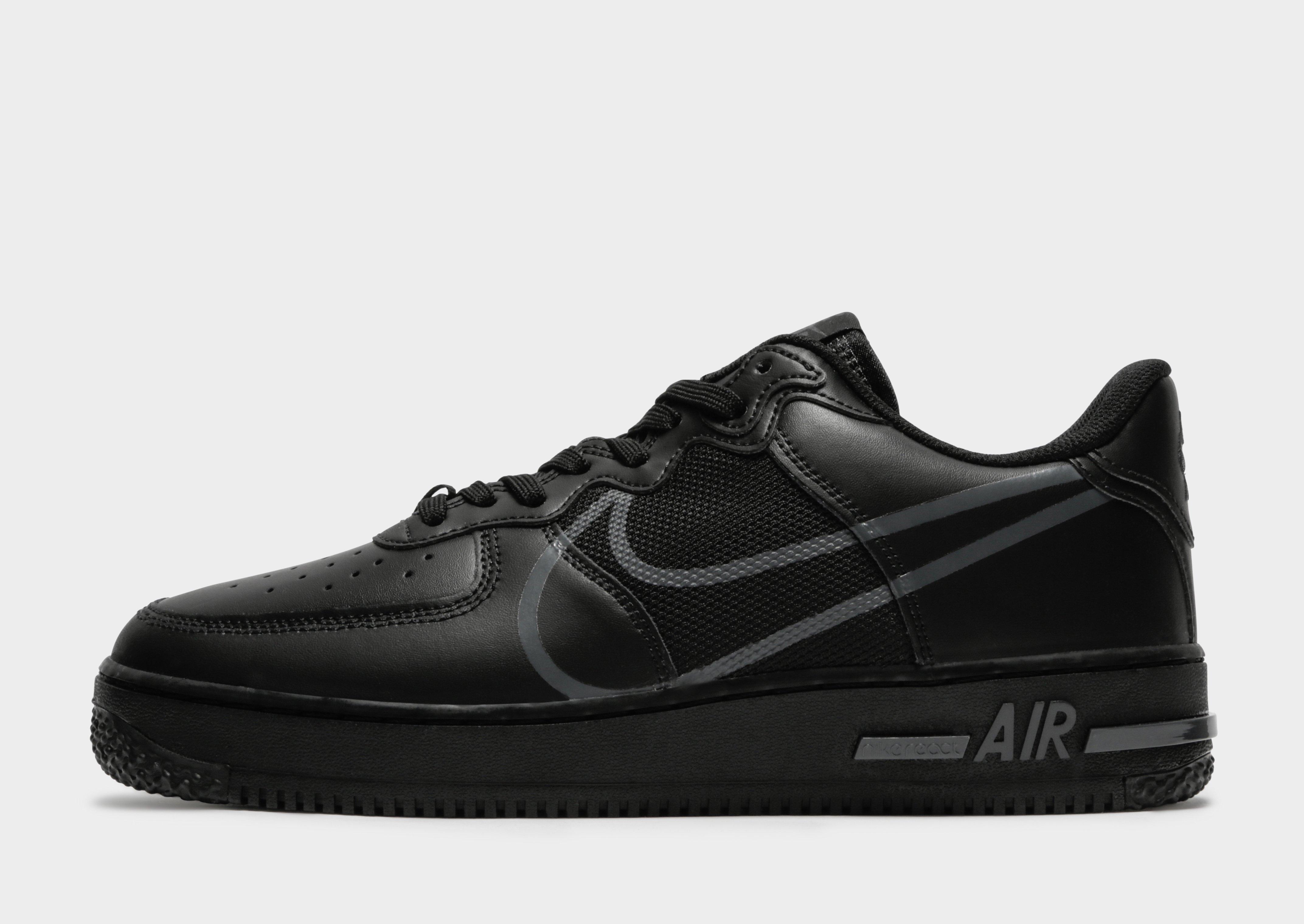 Black Nike Air Force 1 React | JD Sports