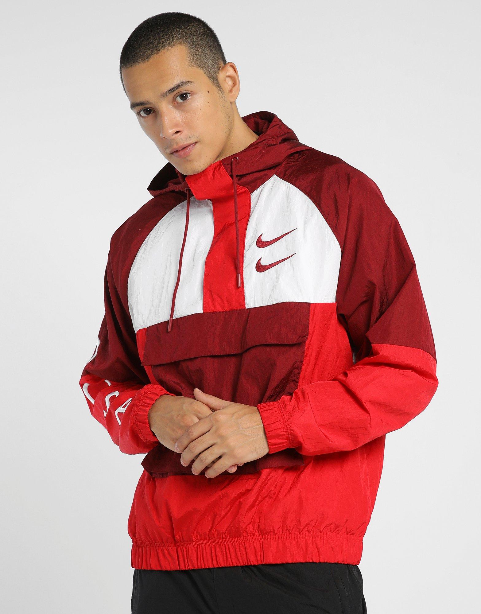 nike woven jacket red