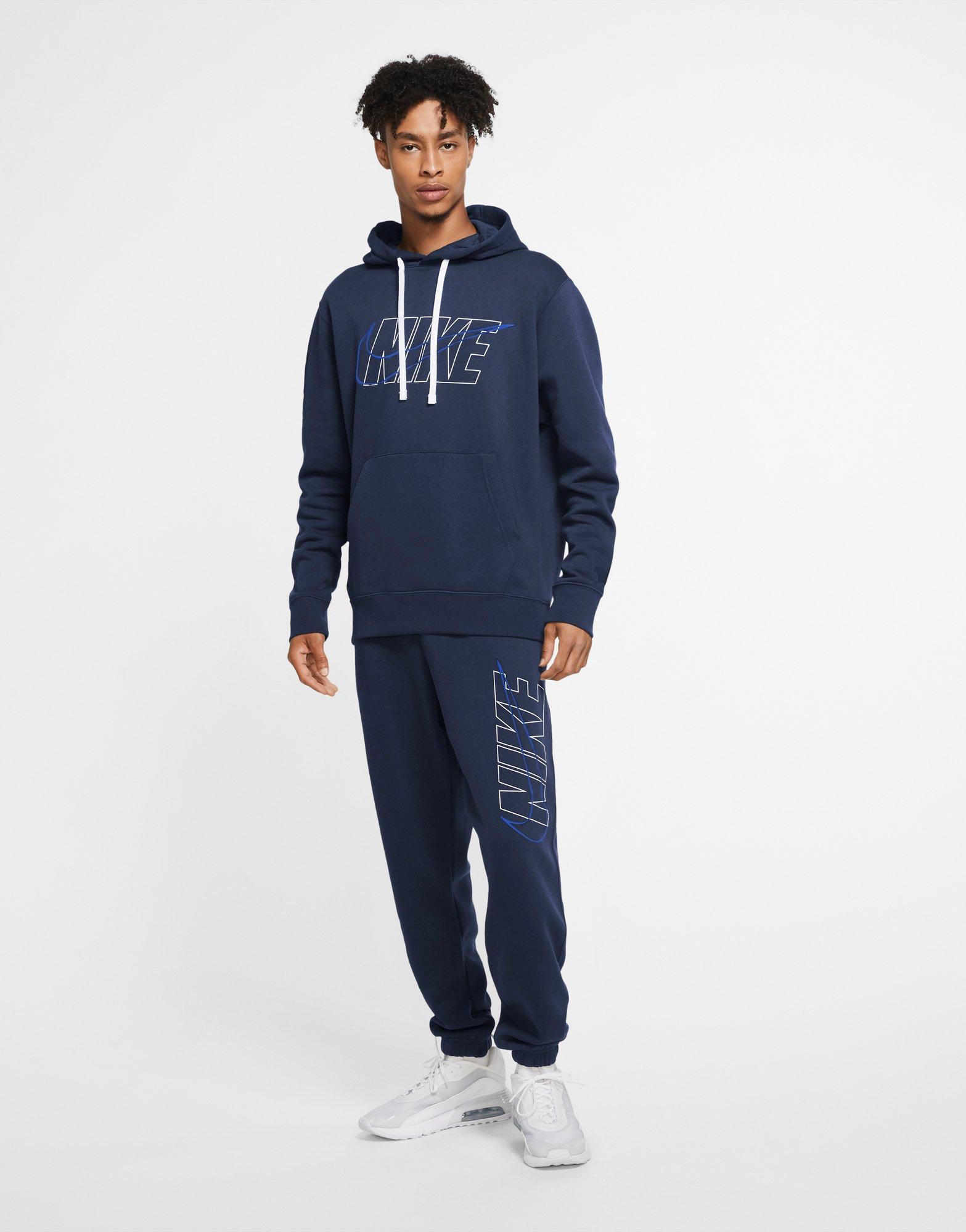 blue nike fleece tracksuit