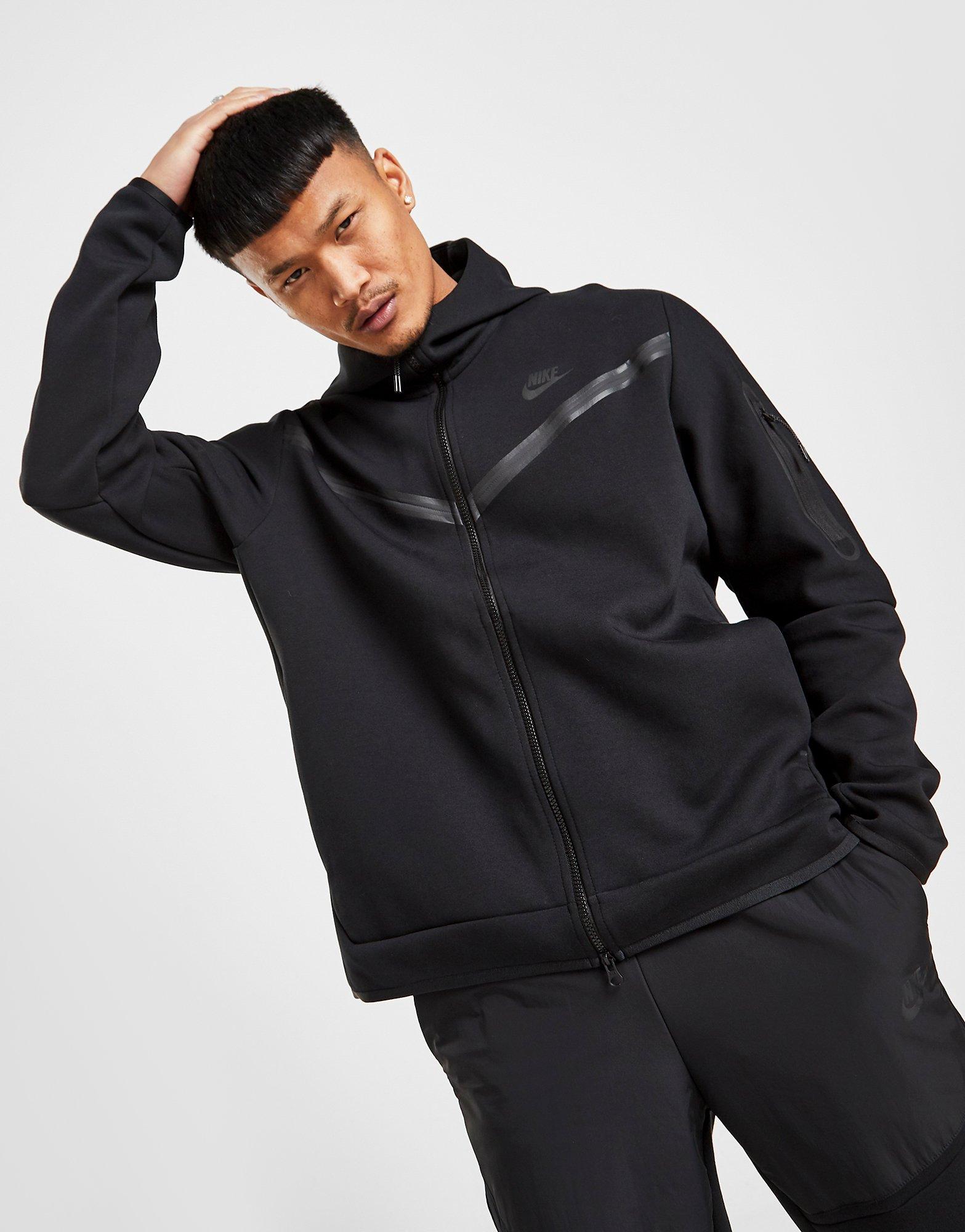 black tech fleece hoodie