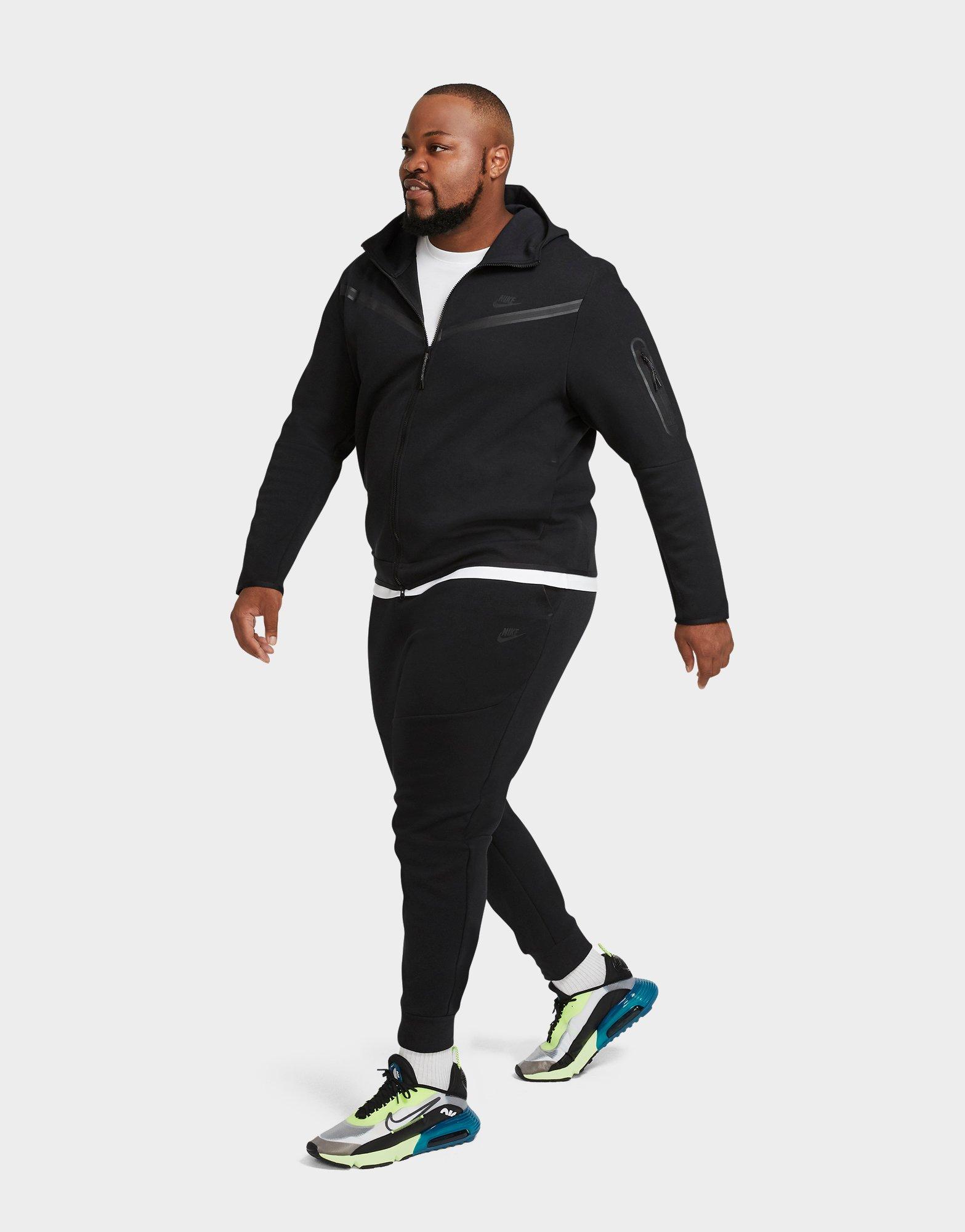 nike tech fleece tracksuit black and grey