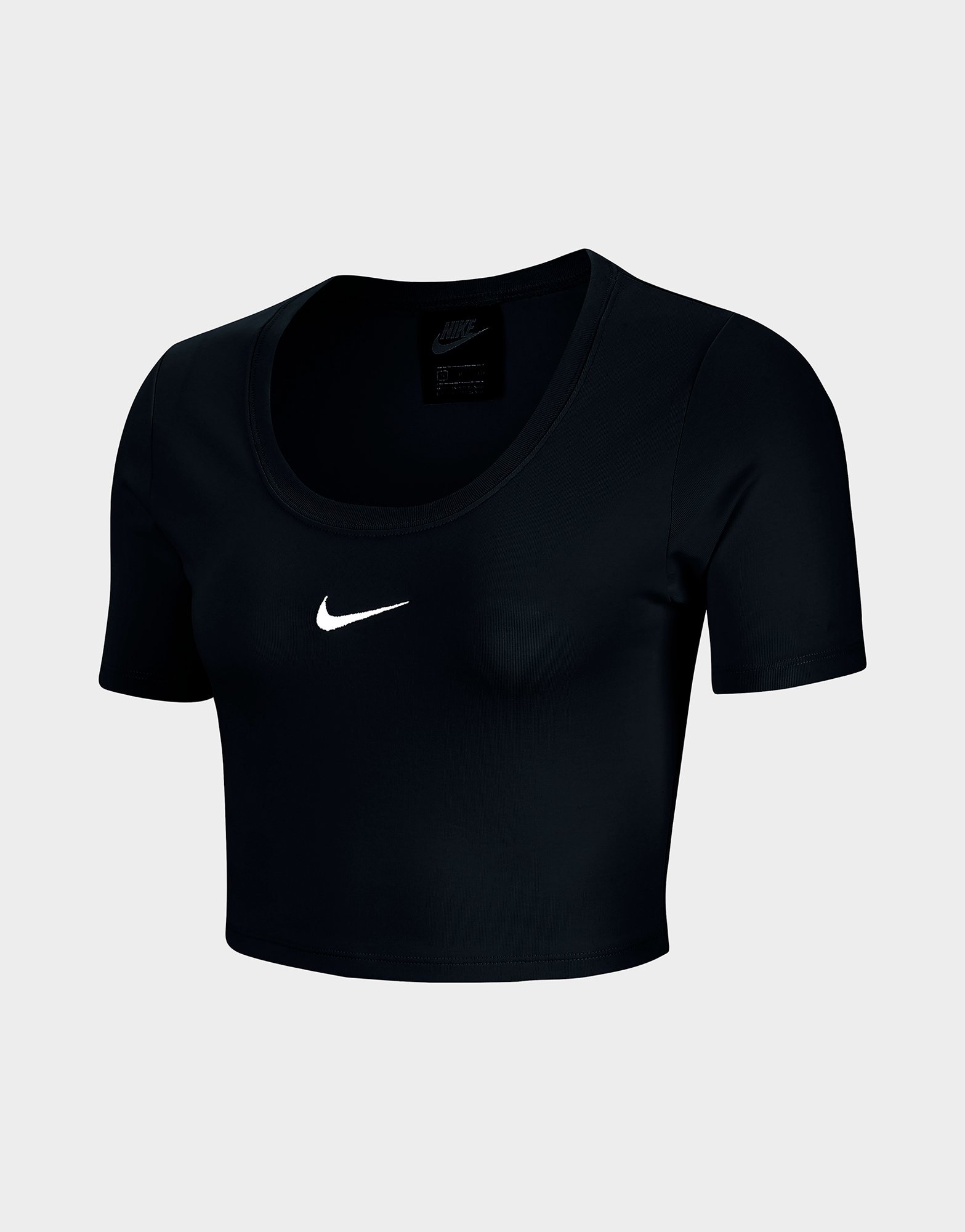 Black Nike Nike Sportswear Essential Women's Short-Sleeve Crop Top | JD ...