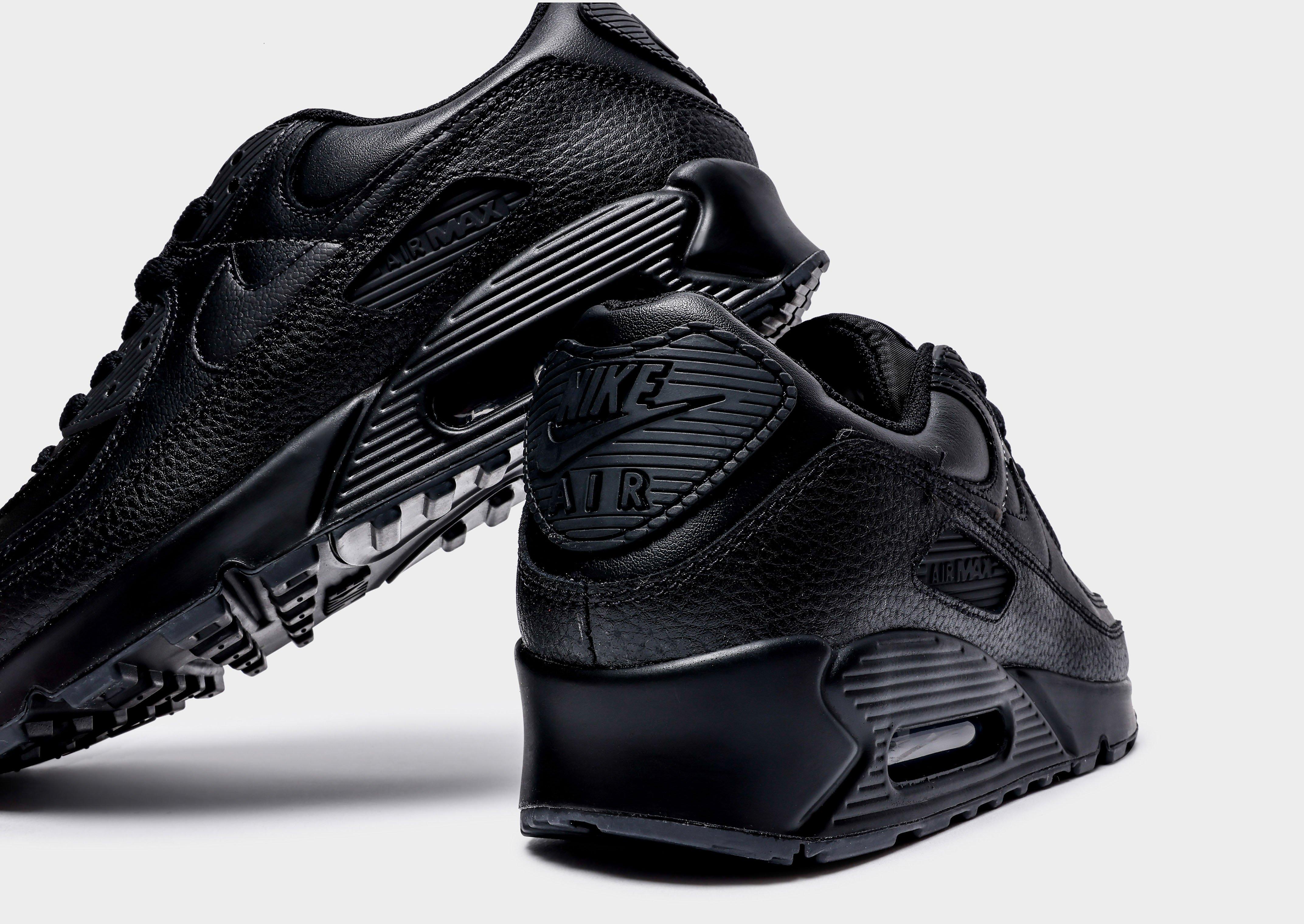 Nike air max 90 leather black hot sale and white