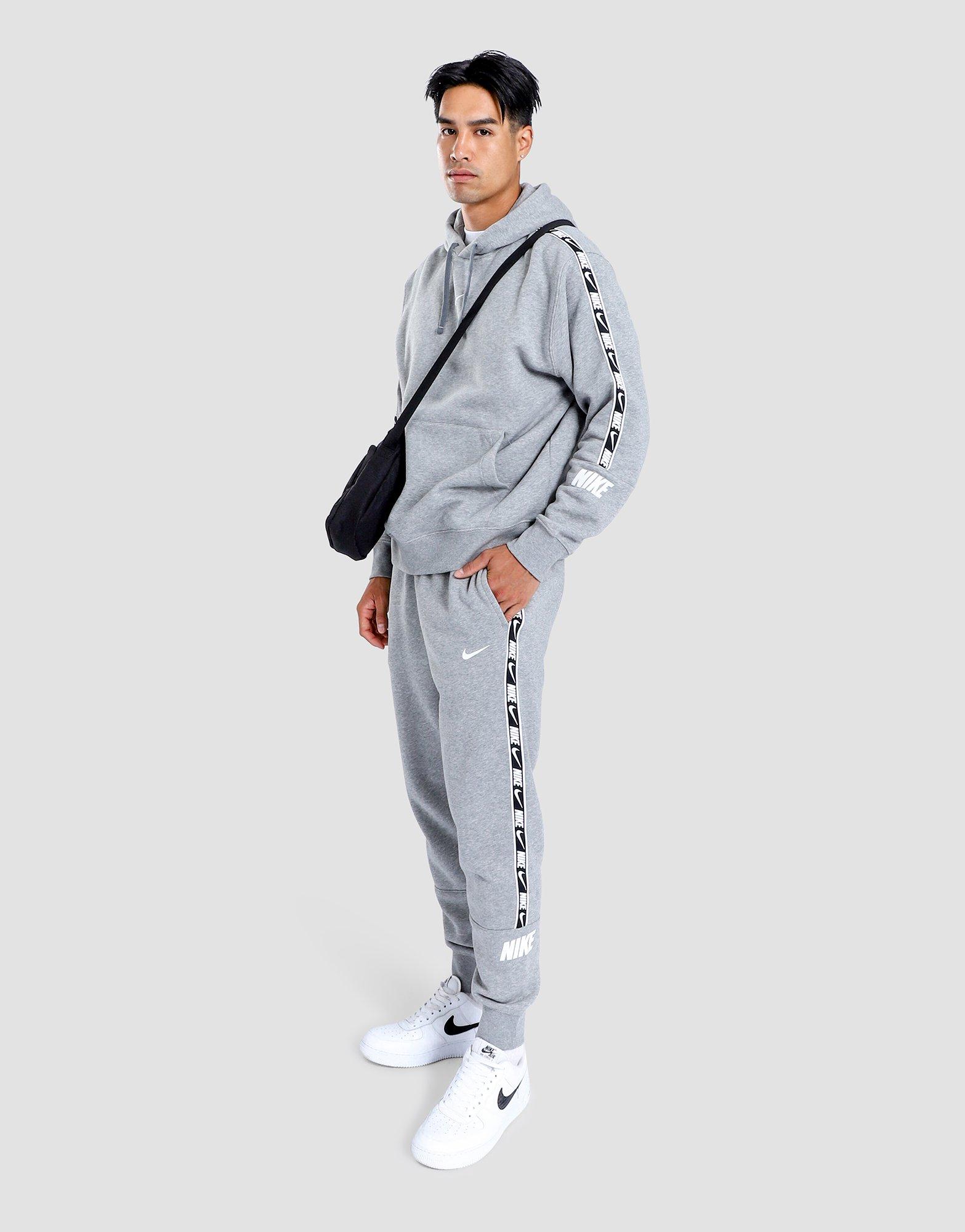 grey nike tape joggers