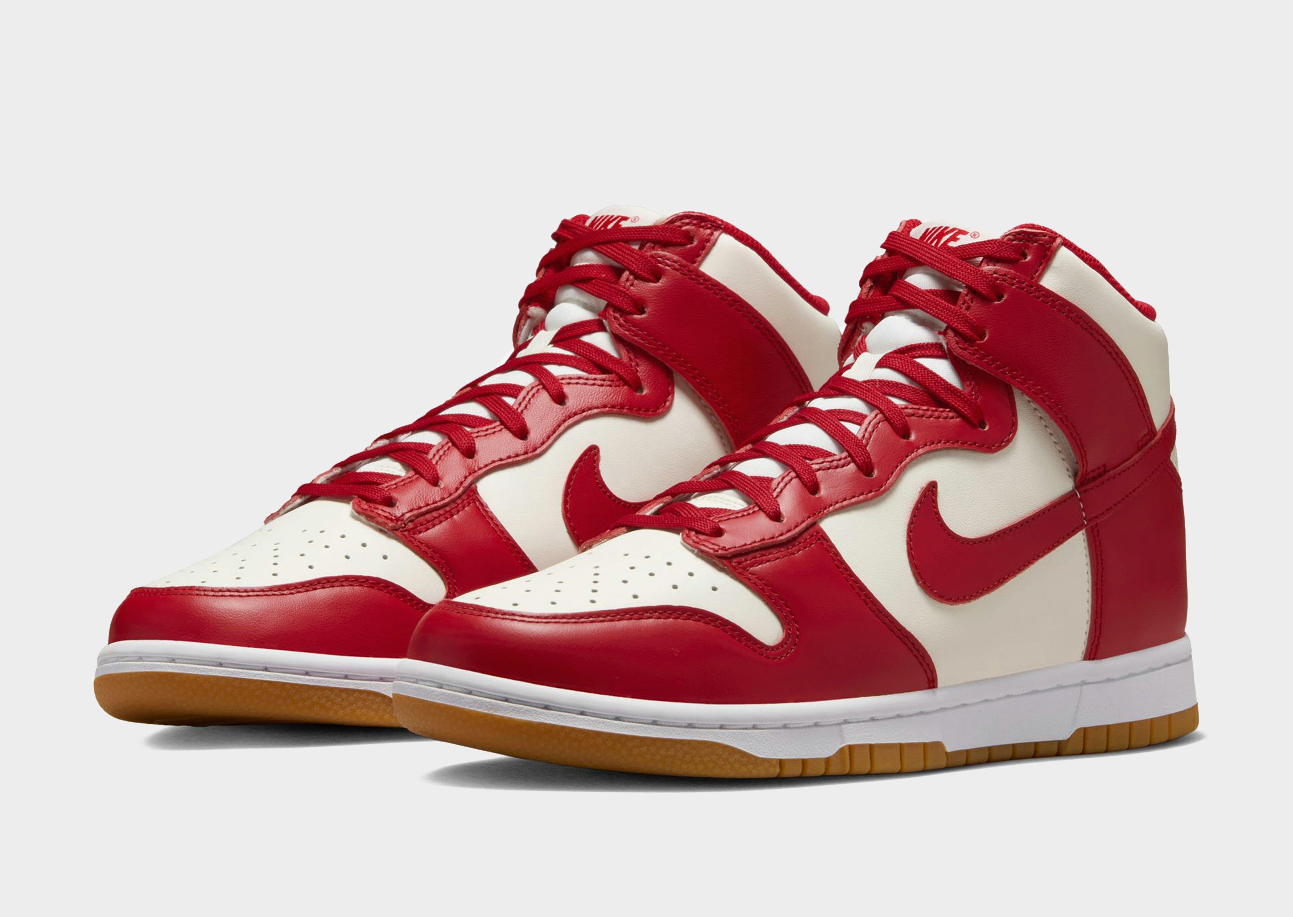 Nike dunk high red and grey outlet