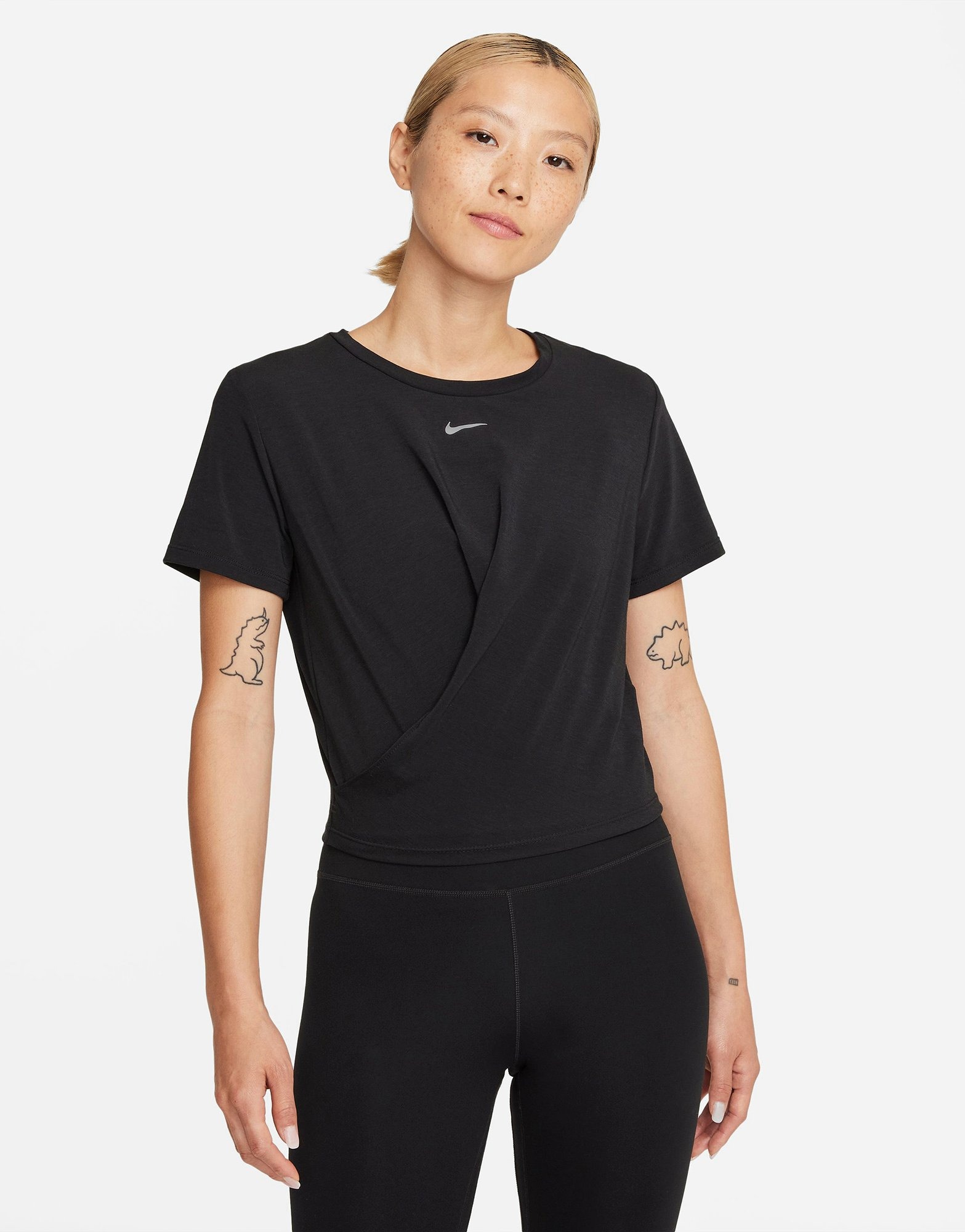 Black Nike Dri-FIT One Luxe Twist T-Shirt Women's - JD Sports Singapore