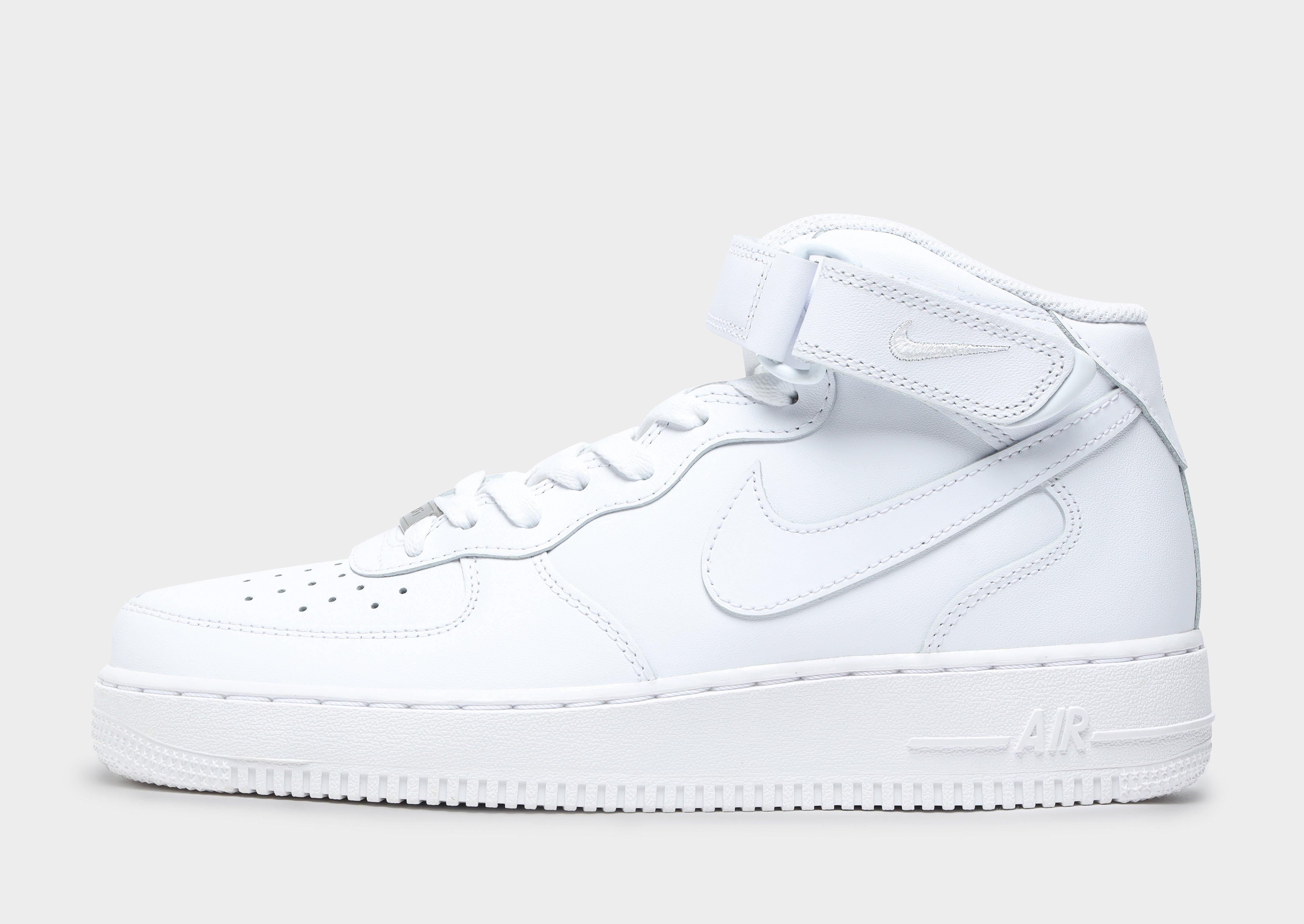 Mid white air deals force ones