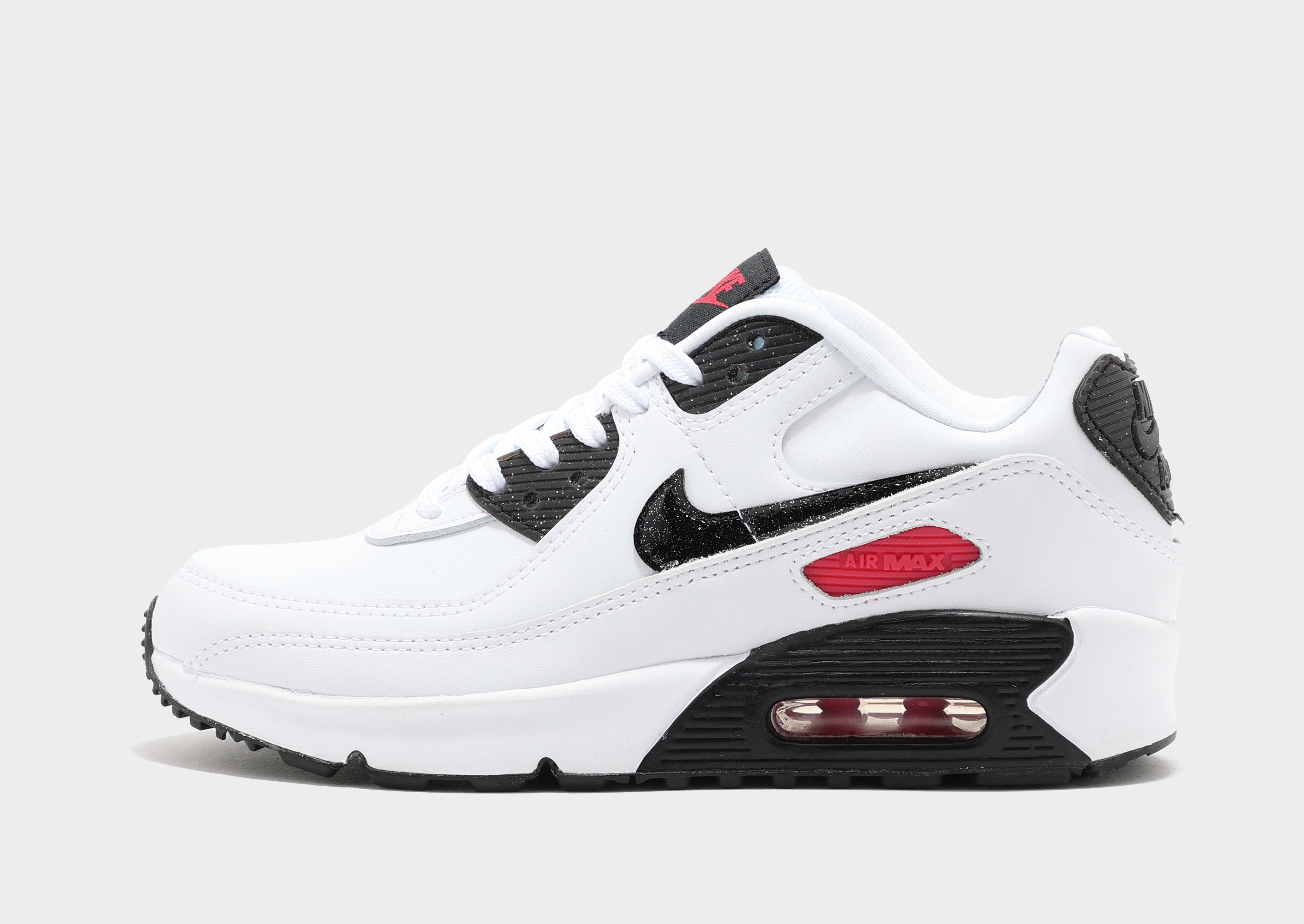 air max 90 white black university red