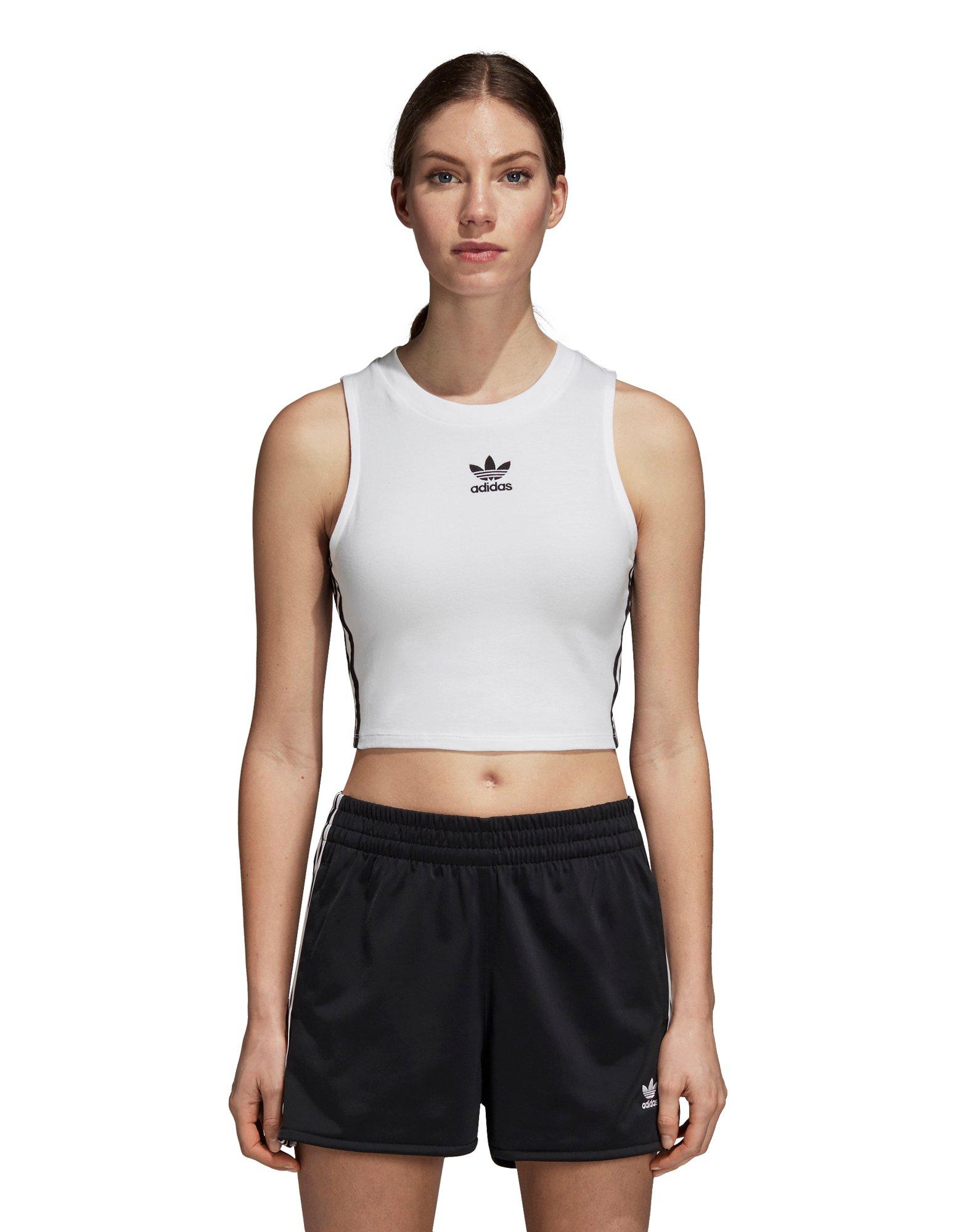 adidas striped crop top