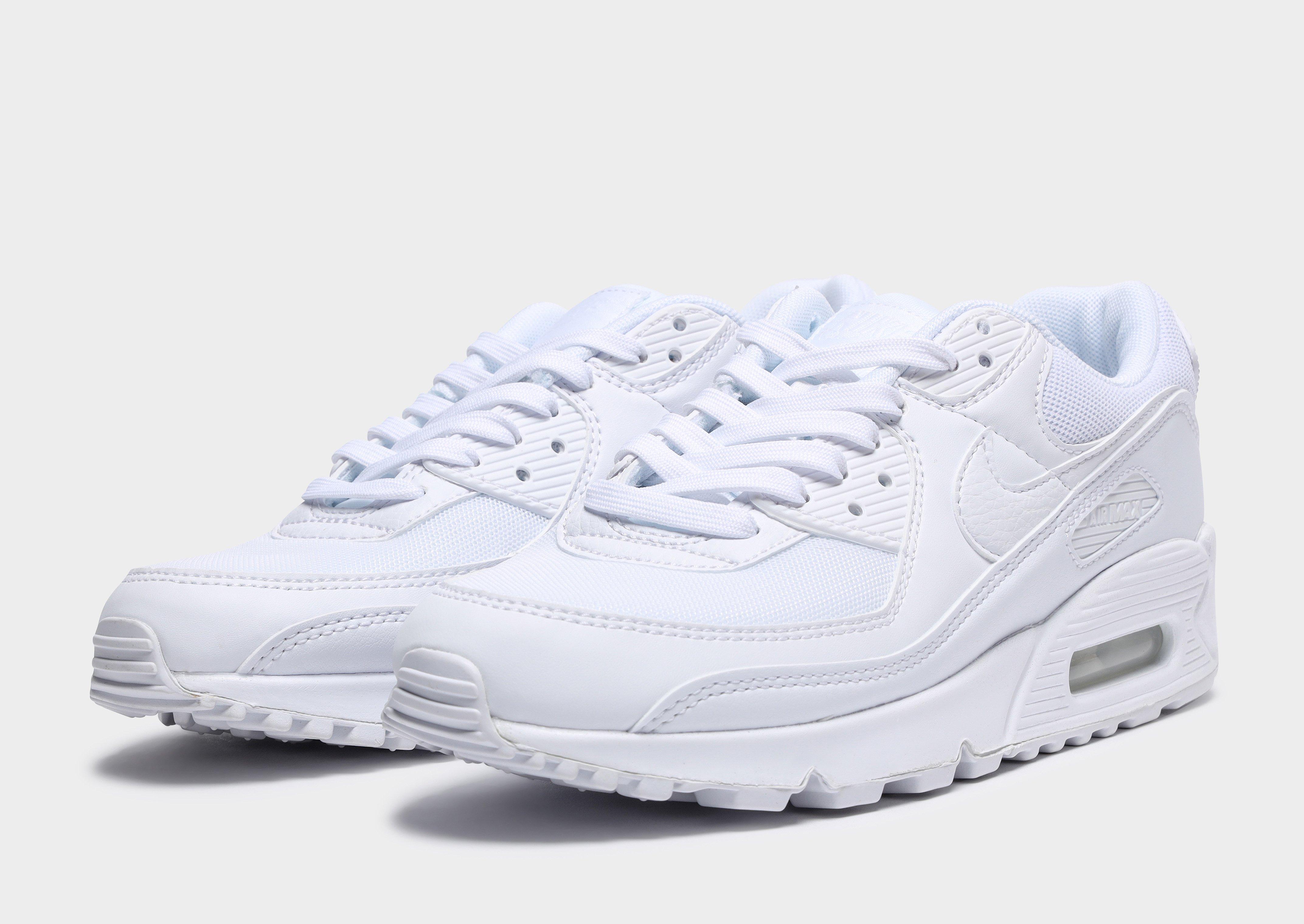 Nike air max 90 all hot sale white leather