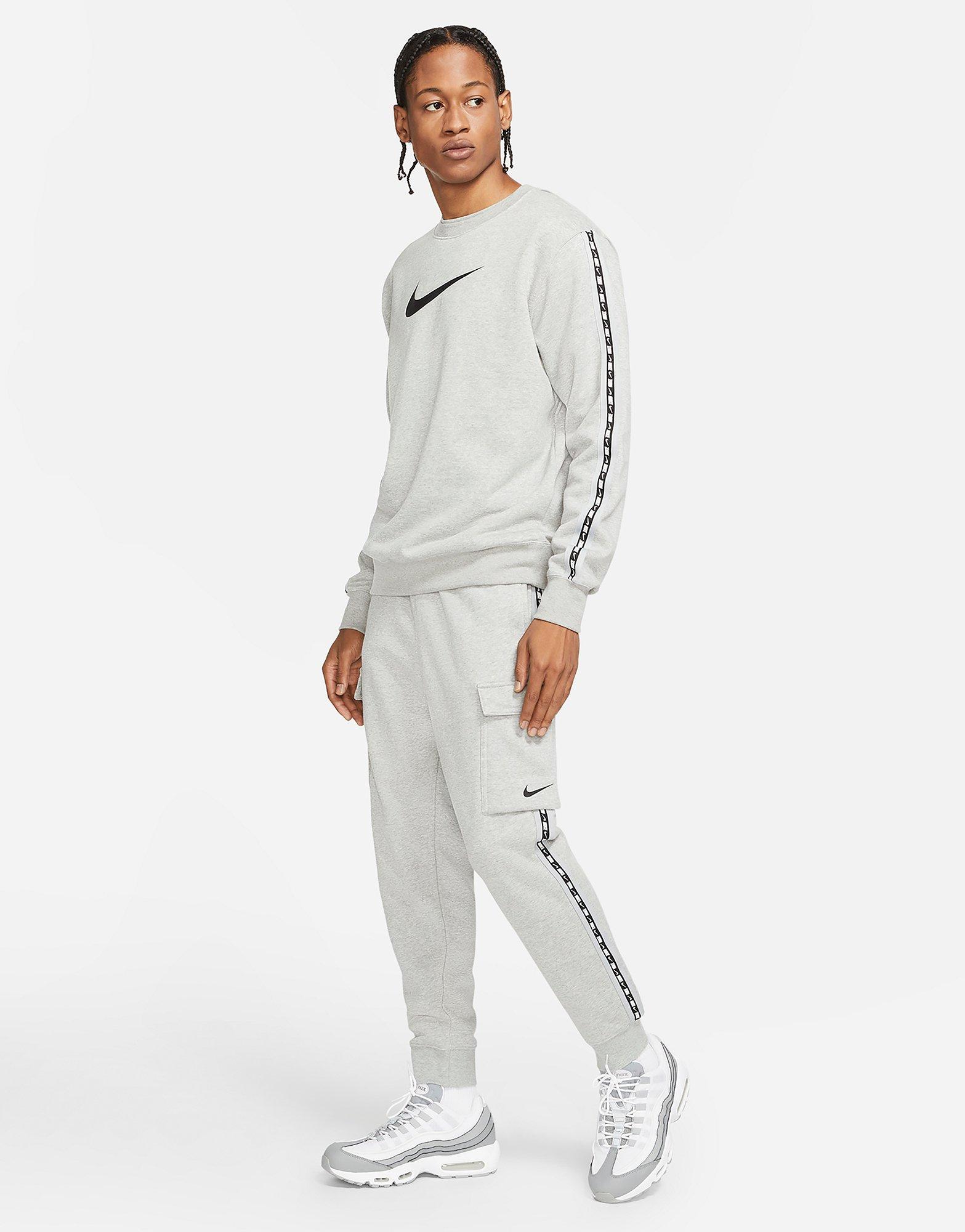 Tracksuit Nike Repeat Pack Logo Taping Cuffed Joggers In Grey Nike